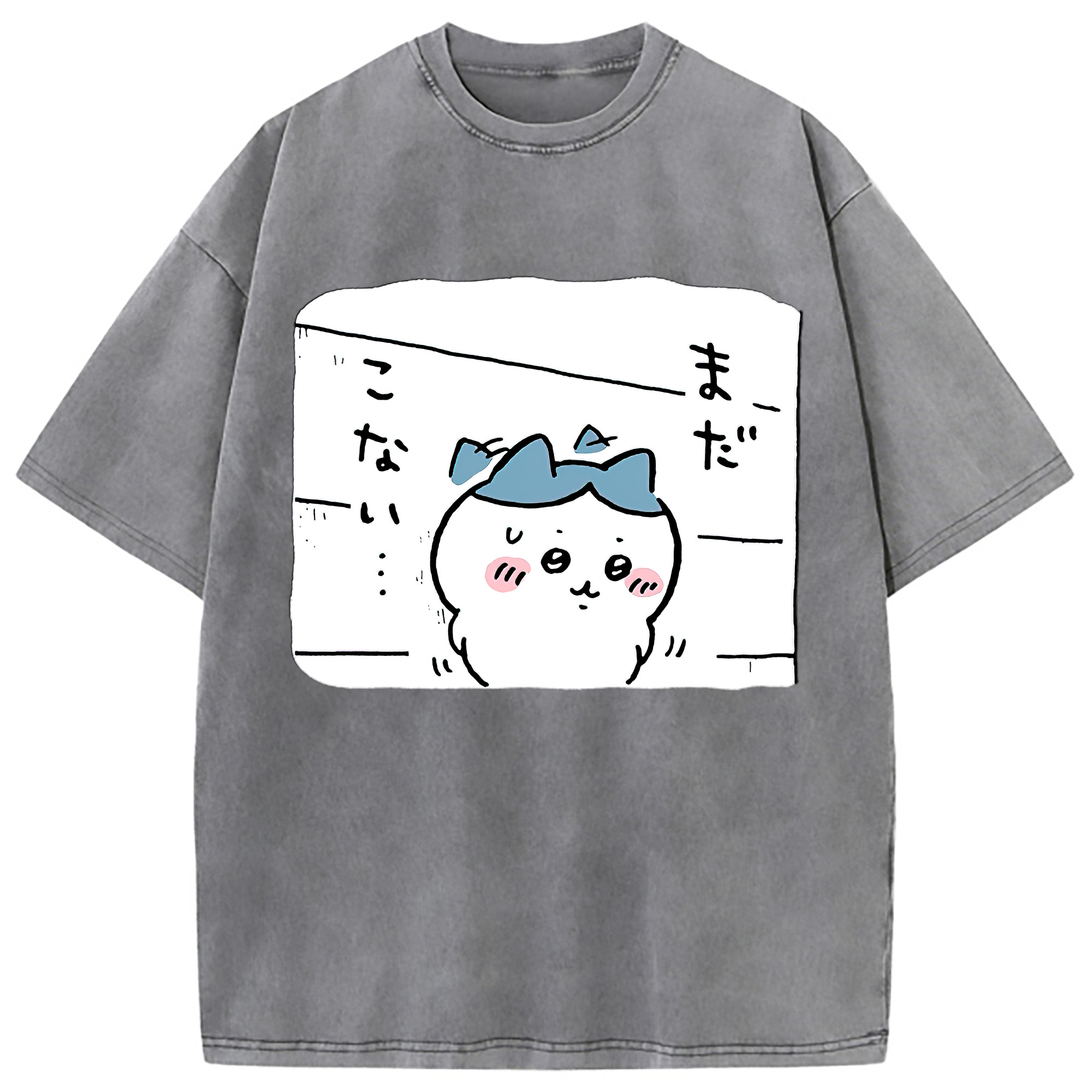 （画像用） ちいかわ ハチワレ Chii-kawa hachiware 綿100% ヴィンテージ風 半袖Tシャツ（フロントプリント）