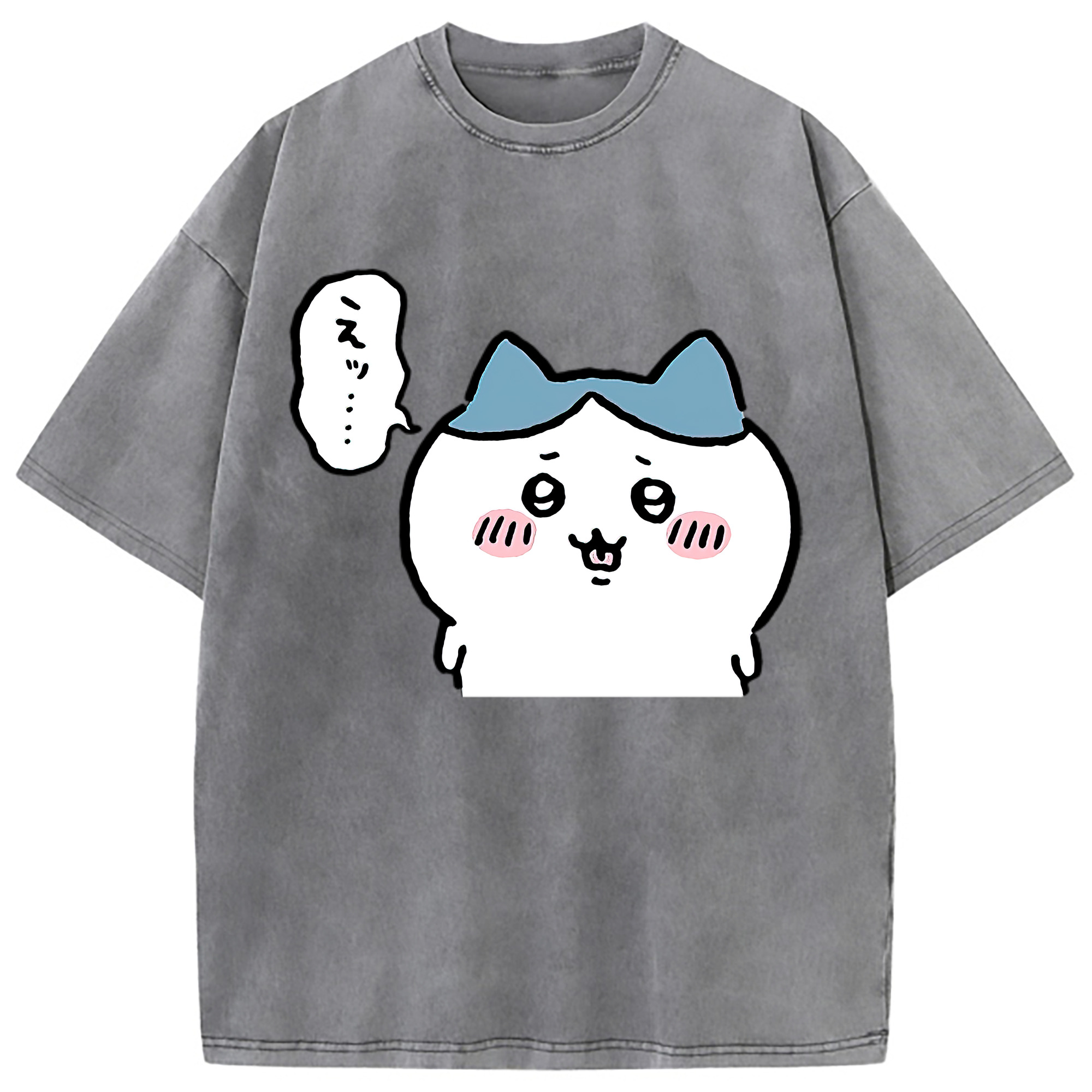 （画像用） ちいかわ ハチワレ Chii-kawa hachiware 綿100% ヴィンテージ風 半袖Tシャツ（フロントプリント）