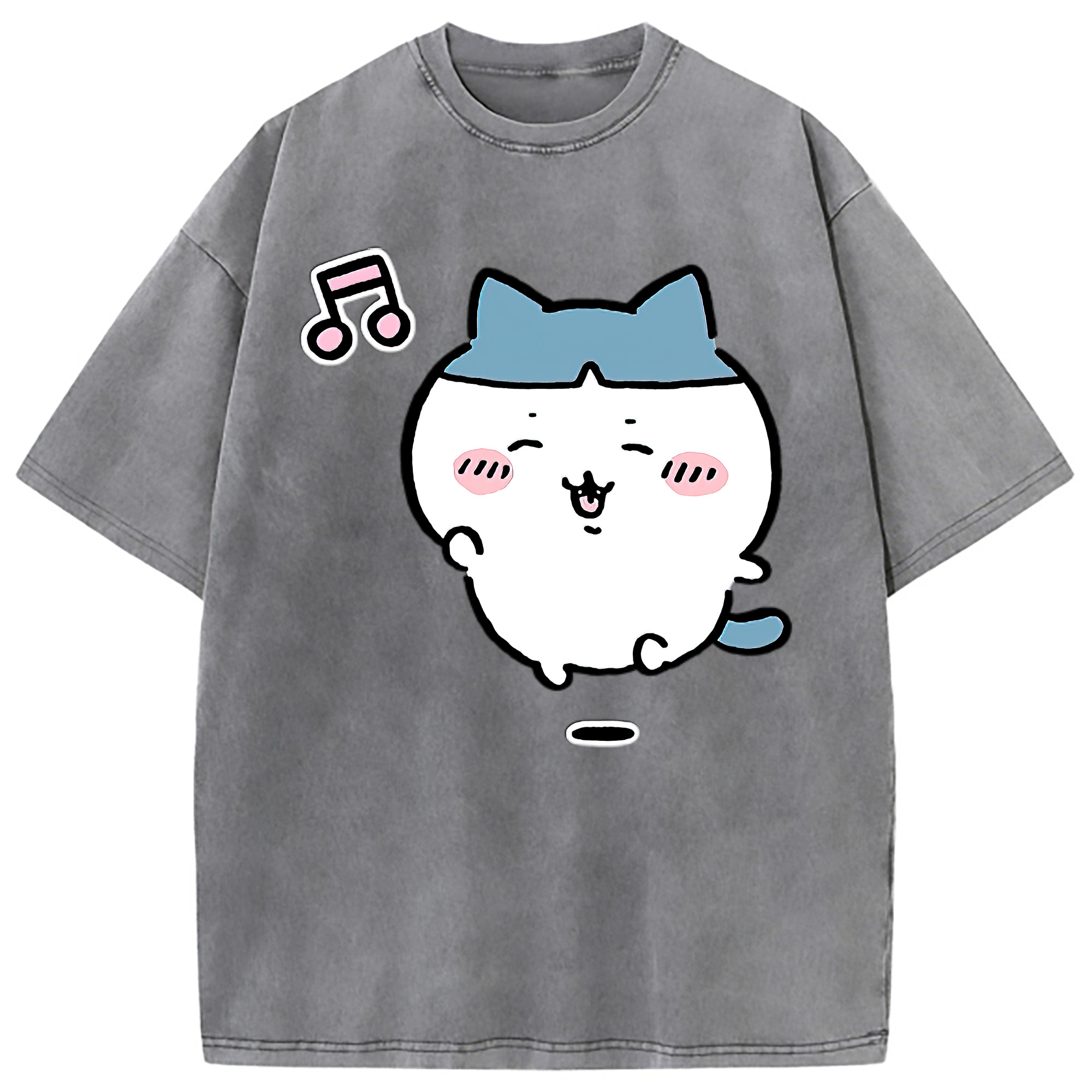 （画像用） ちいかわ ハチワレ Chii-kawa hachiware 綿100% ヴィンテージ風 半袖Tシャツ（フロントプリント）