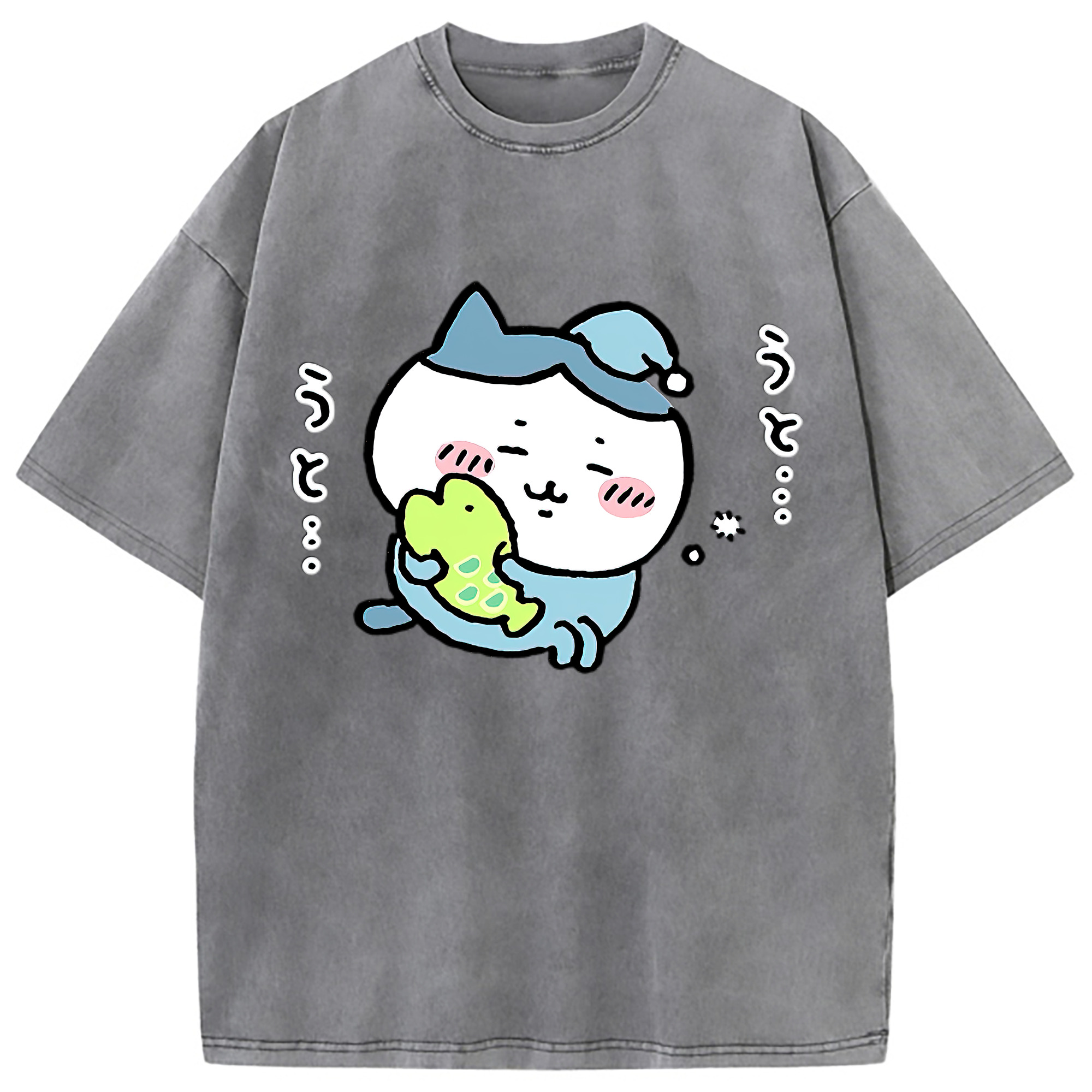 （画像用） ちいかわ ハチワレ Chii-kawa hachiware 綿100% ヴィンテージ風 半袖Tシャツ（フロントプリント）
