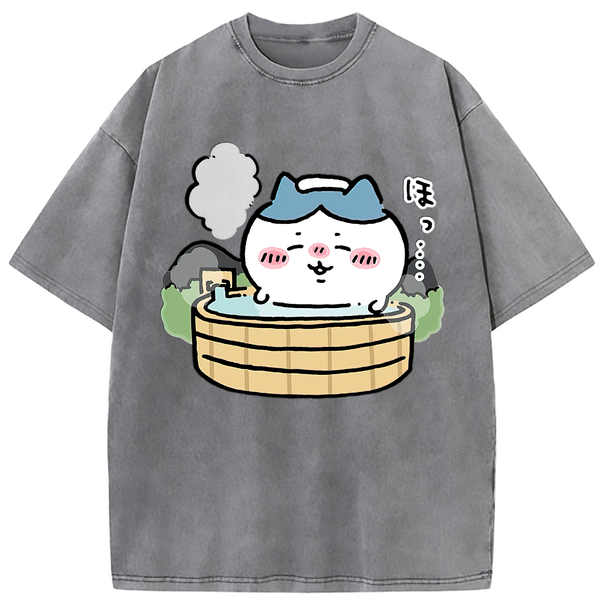 （画像用） ちいかわ ハチワレ Chii-kawa hachiware 綿100% ヴィンテージ風 半袖Tシャツ（フロントプリント）
