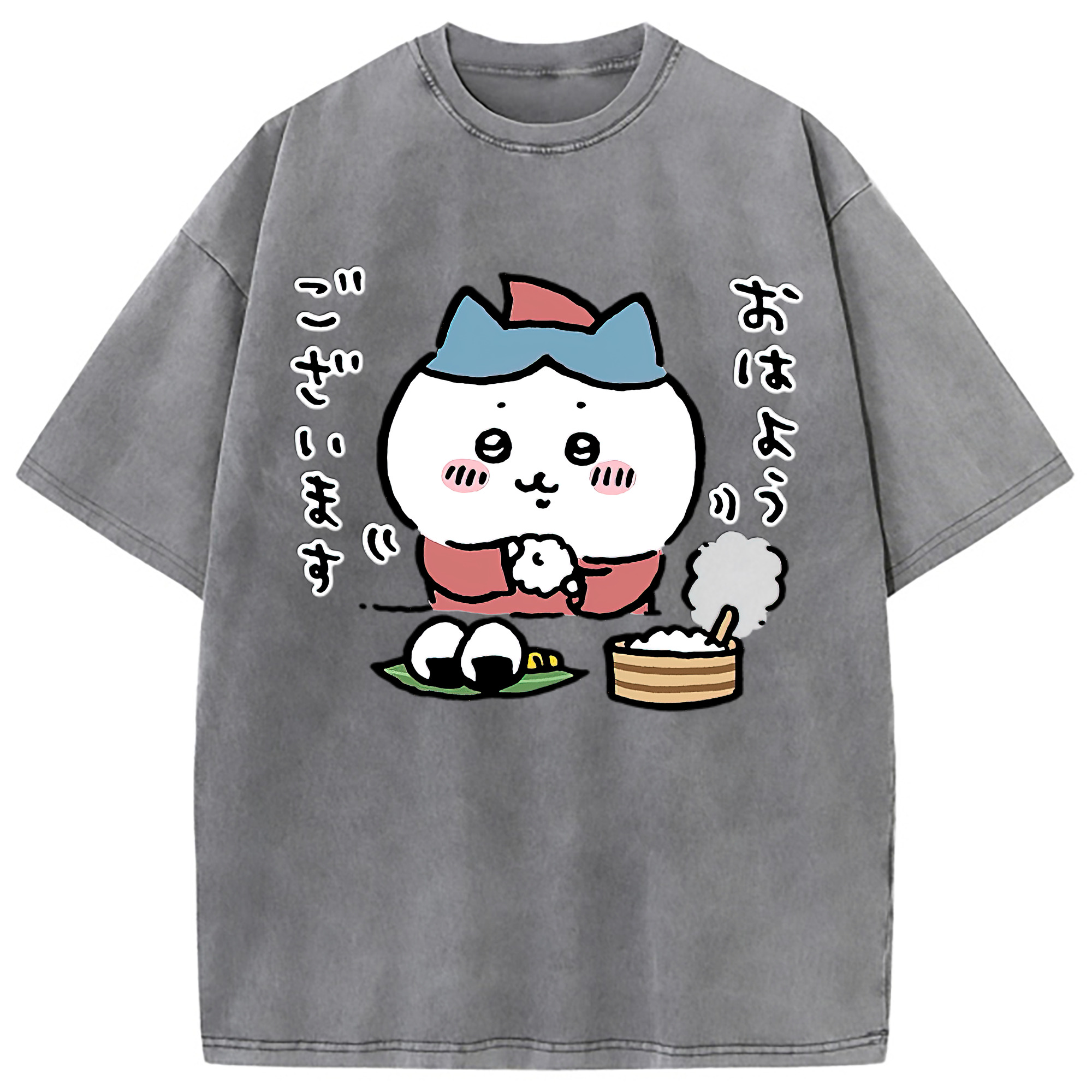 （画像用） ちいかわ ハチワレ Chii-kawa hachiware 綿100% ヴィンテージ風 半袖Tシャツ（フロントプリント）