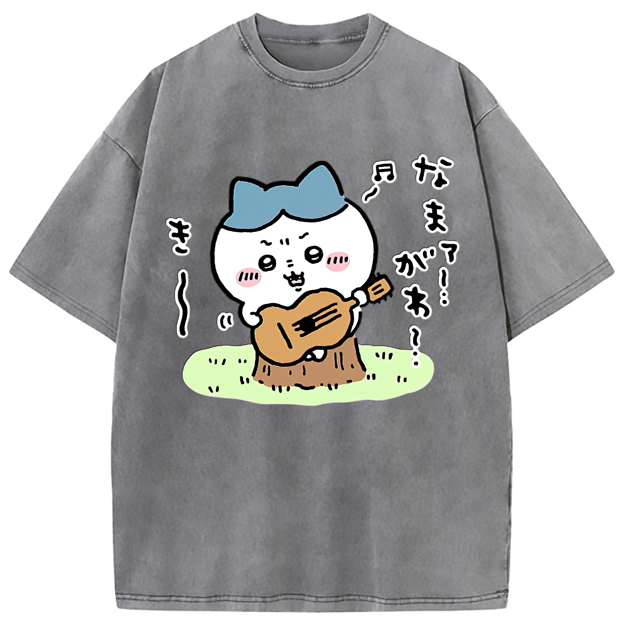 （画像用） ちいかわ ハチワレ Chii-kawa hachiware 綿100% ヴィンテージ風 半袖Tシャツ（フロントプリント）