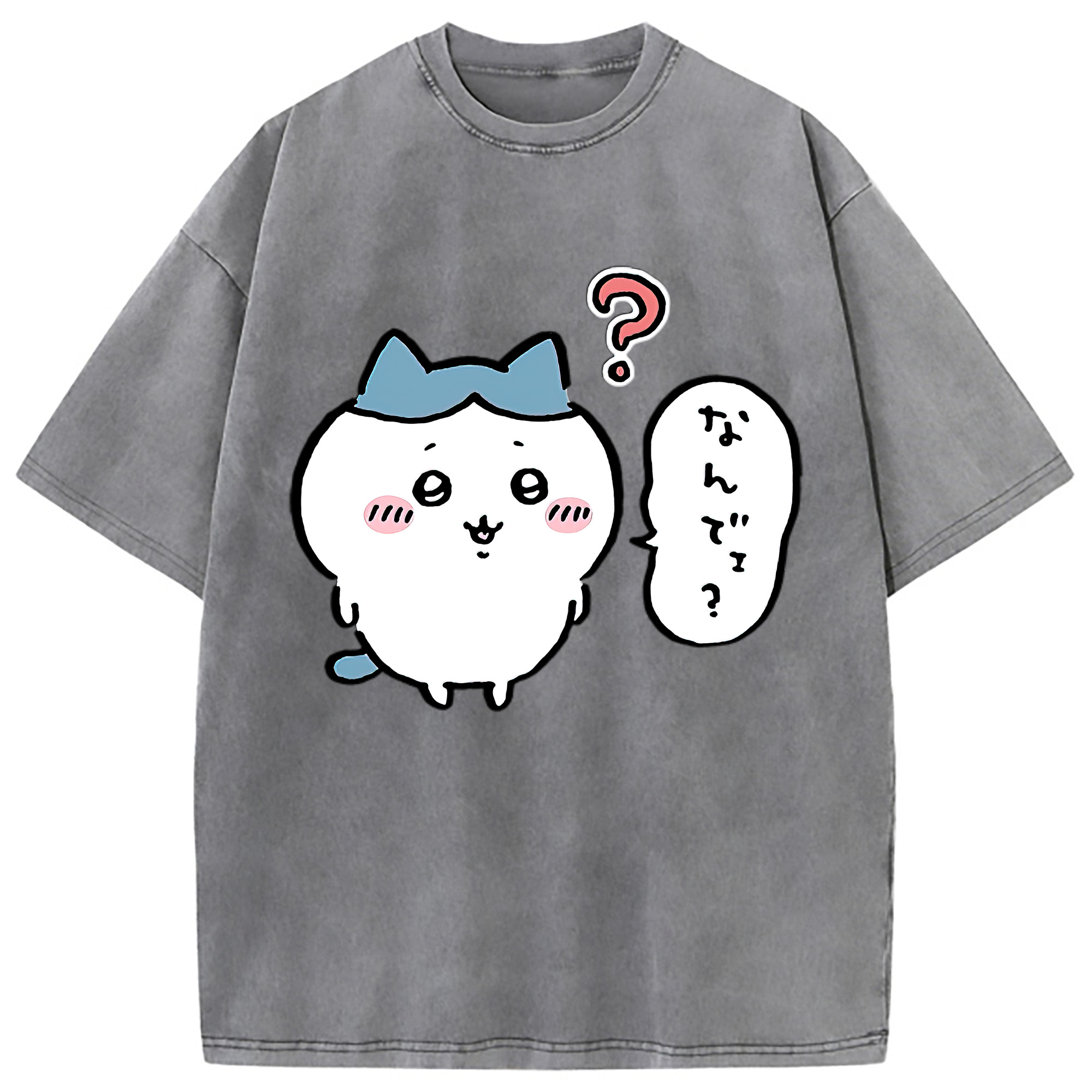 （画像用） ちいかわ ハチワレ Chii-kawa hachiware 綿100% ヴィンテージ風 半袖Tシャツ（フロントプリント）
