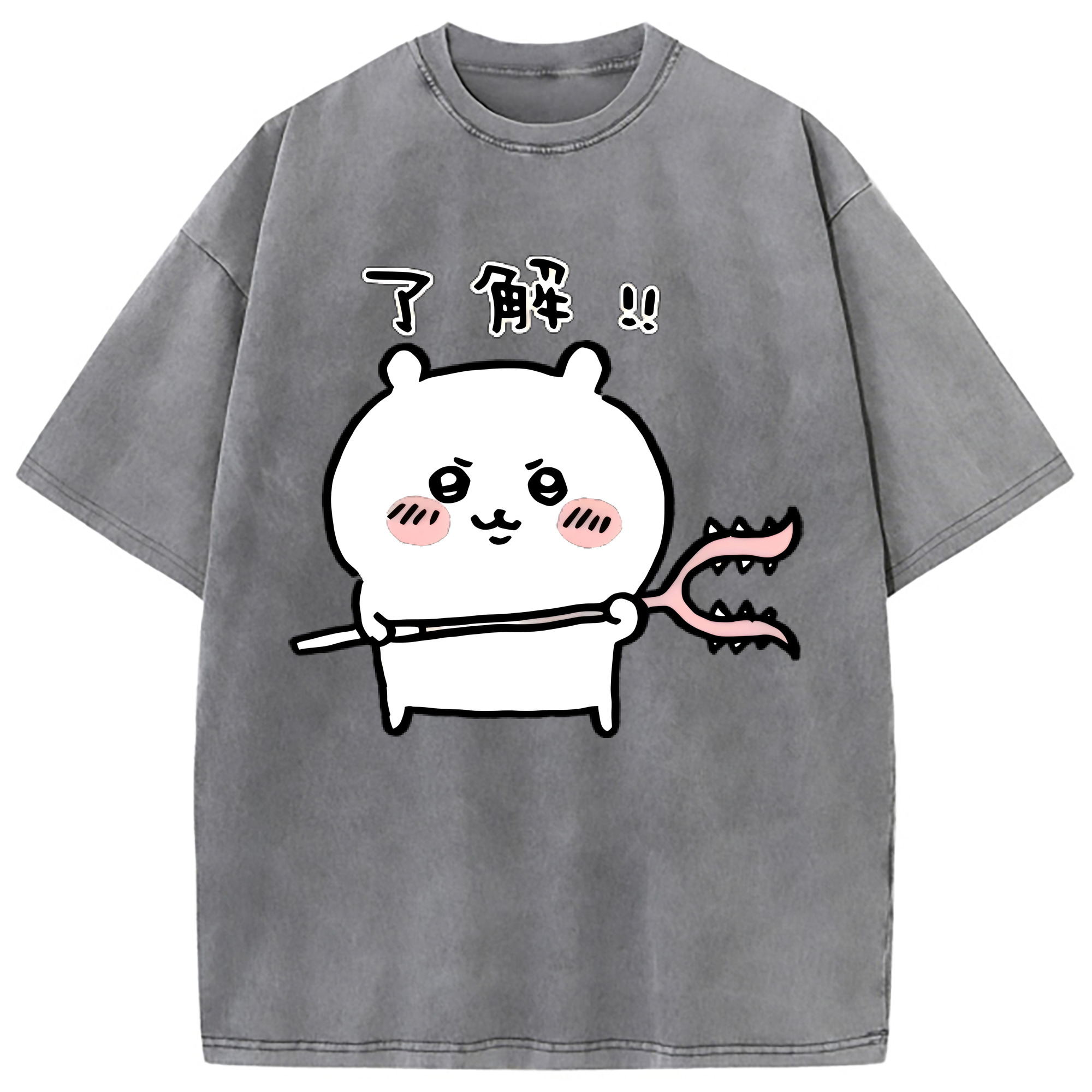 （画像用） ちいかわ ちいかわ Chii-kawa chiikawa 綿100% ヴィンテージ風 半袖Tシャツ（フロントプリント）
