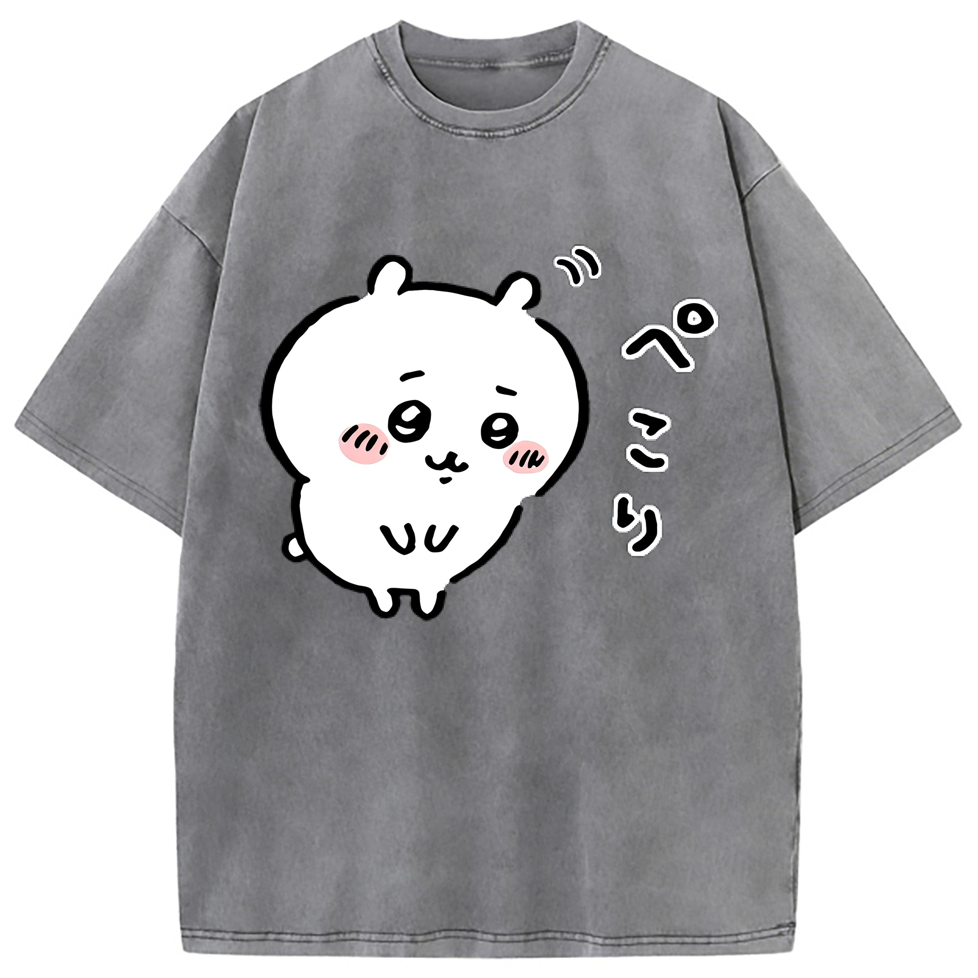 （画像用） ちいかわ ちいかわ Chii-kawa chiikawa 綿100% ヴィンテージ風 半袖Tシャツ（フロントプリント）