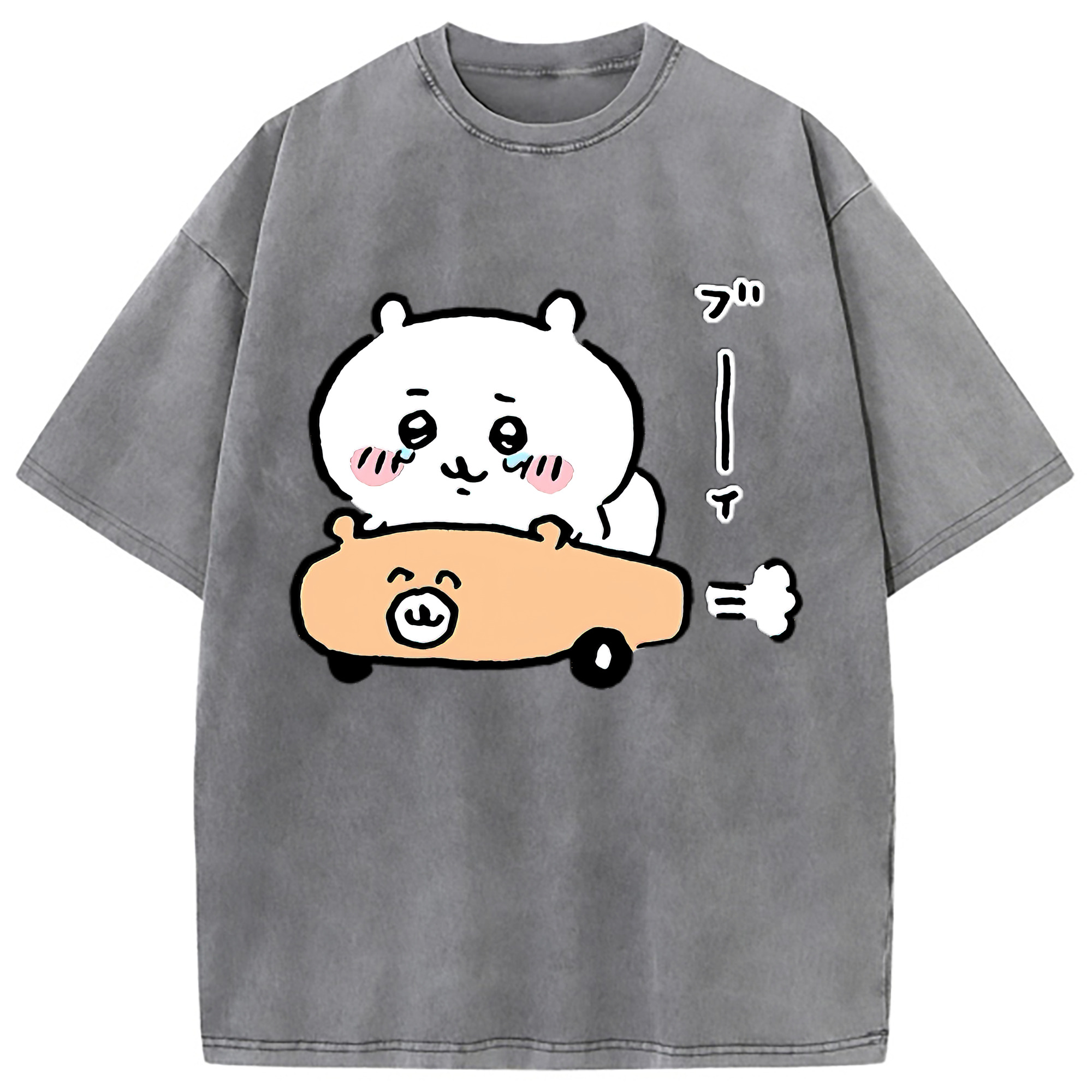 （画像用） ちいかわ ちいかわ Chii-kawa chiikawa 綿100% ヴィンテージ風 半袖Tシャツ（フロントプリント）