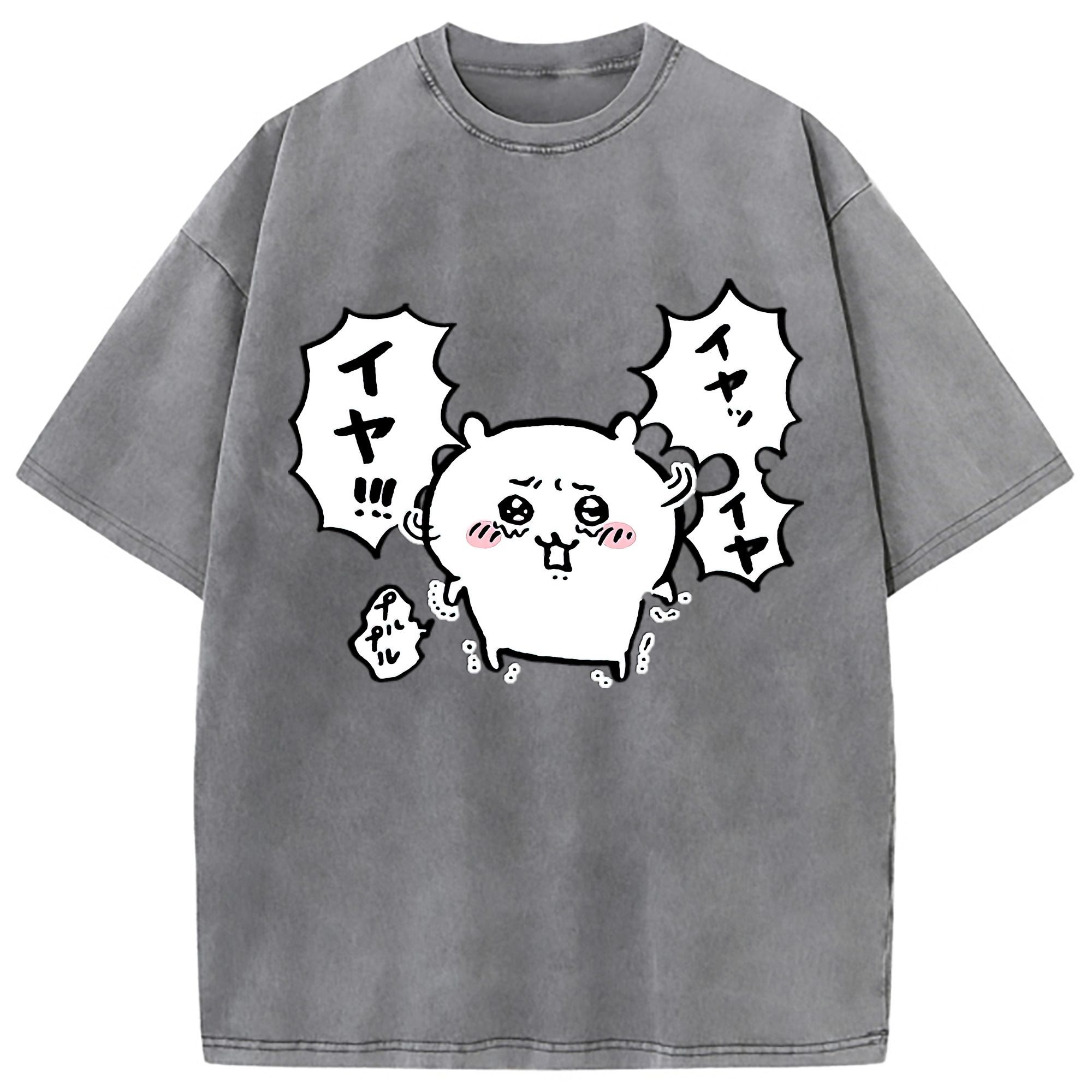 （画像用） ちいかわ ちいかわ Chii-kawa chiikawa 綿100% ヴィンテージ風 半袖Tシャツ（フロントプリント）