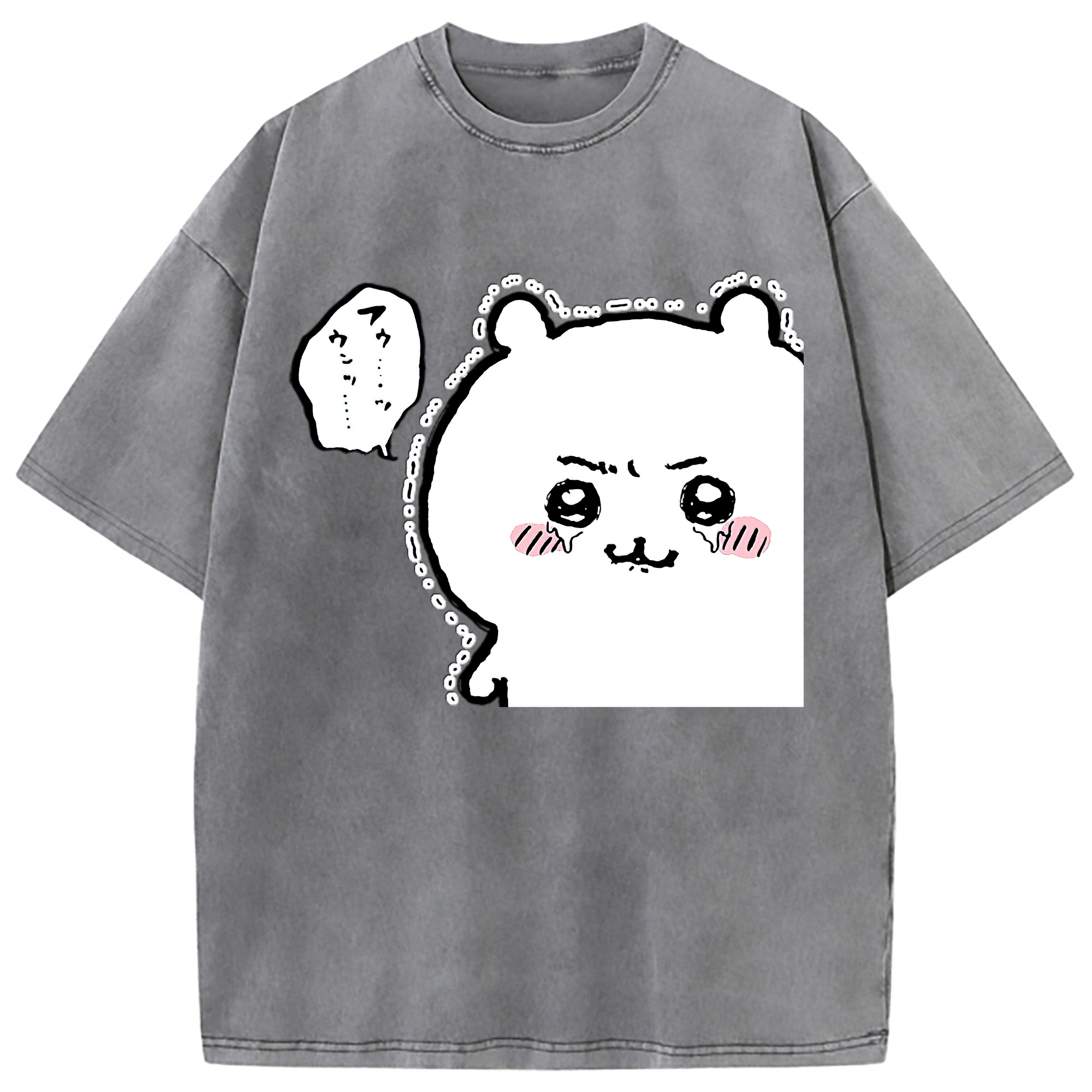 （画像用） ちいかわ ちいかわ Chii-kawa chiikawa 綿100% ヴィンテージ風 半袖Tシャツ（フロントプリント）
