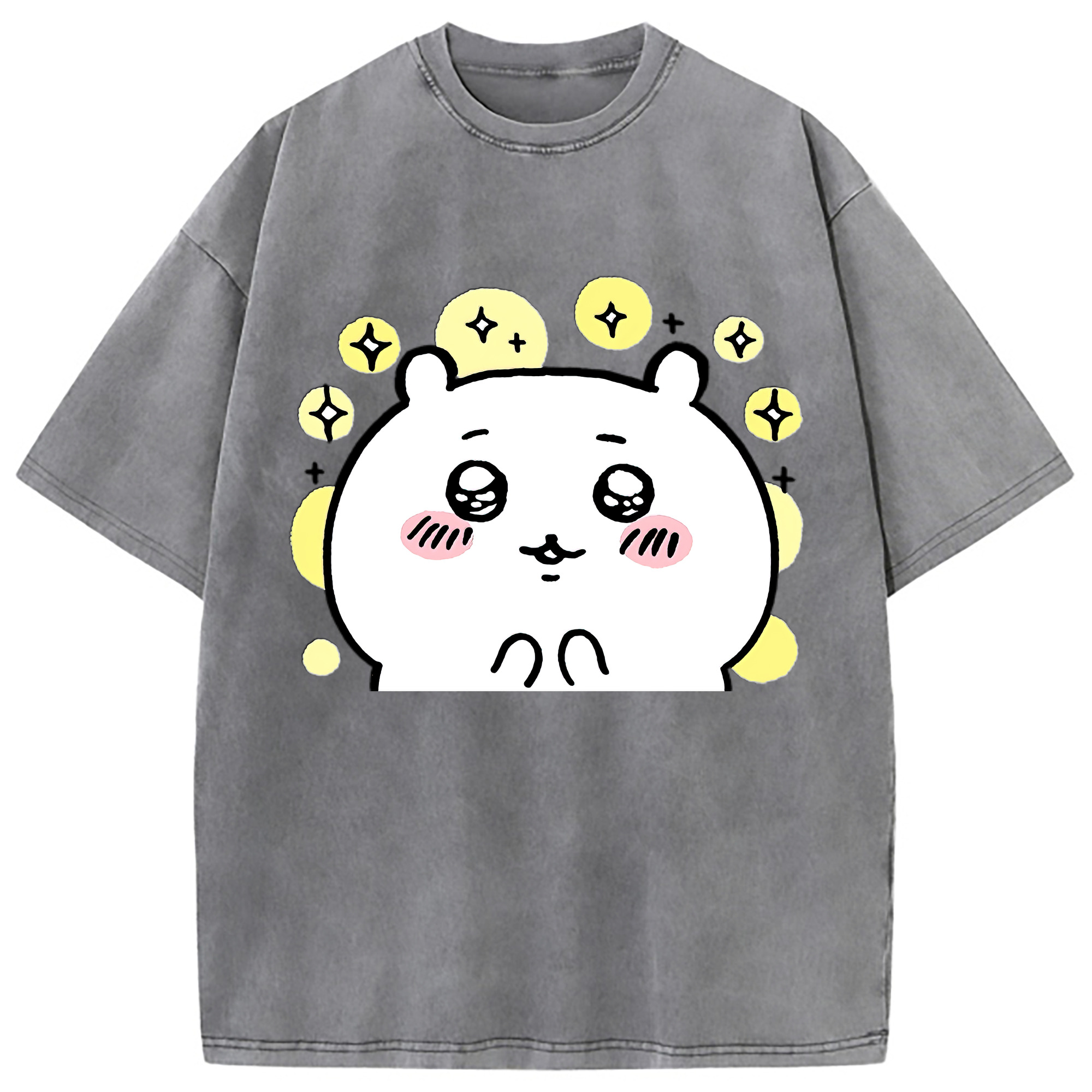 （画像用） ちいかわ ちいかわ Chii-kawa chiikawa 綿100% ヴィンテージ風 半袖Tシャツ（フロントプリント）
