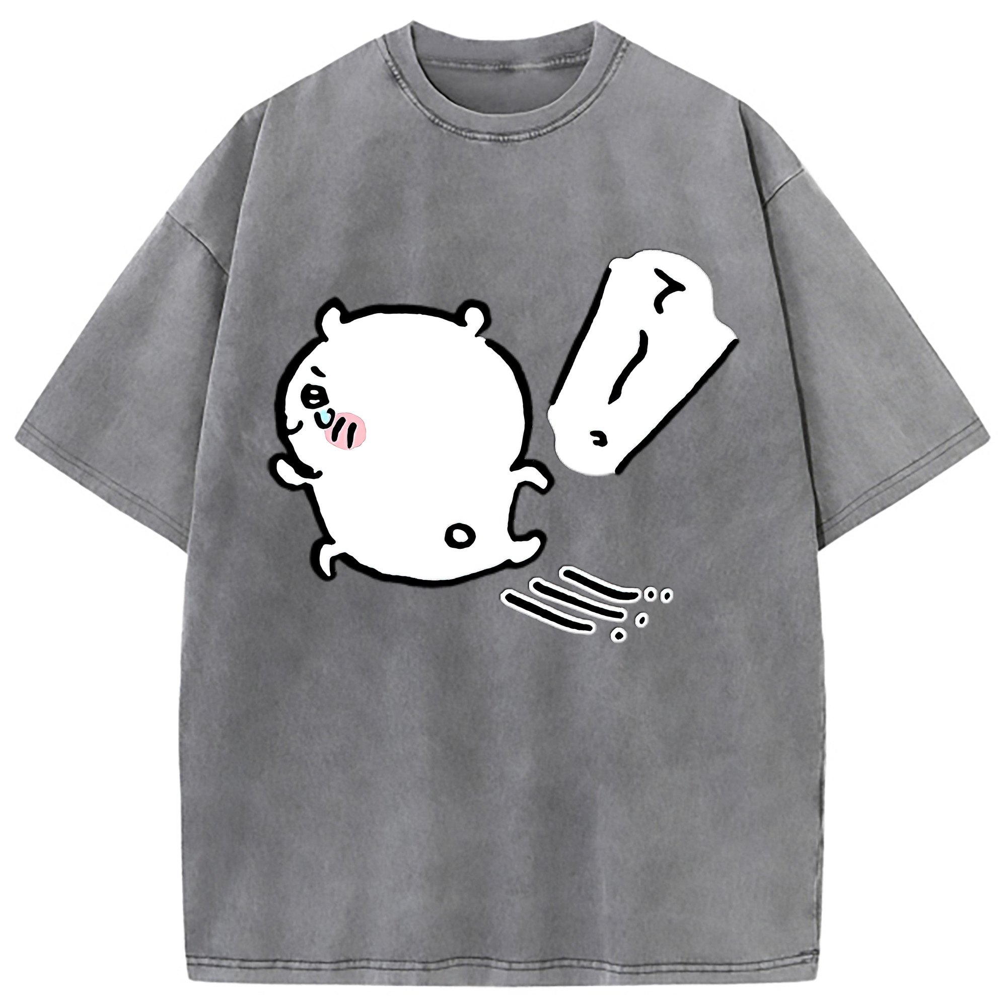 （画像用） ちいかわ ちいかわ Chii-kawa chiikawa 綿100% ヴィンテージ風 半袖Tシャツ（フロントプリント）
