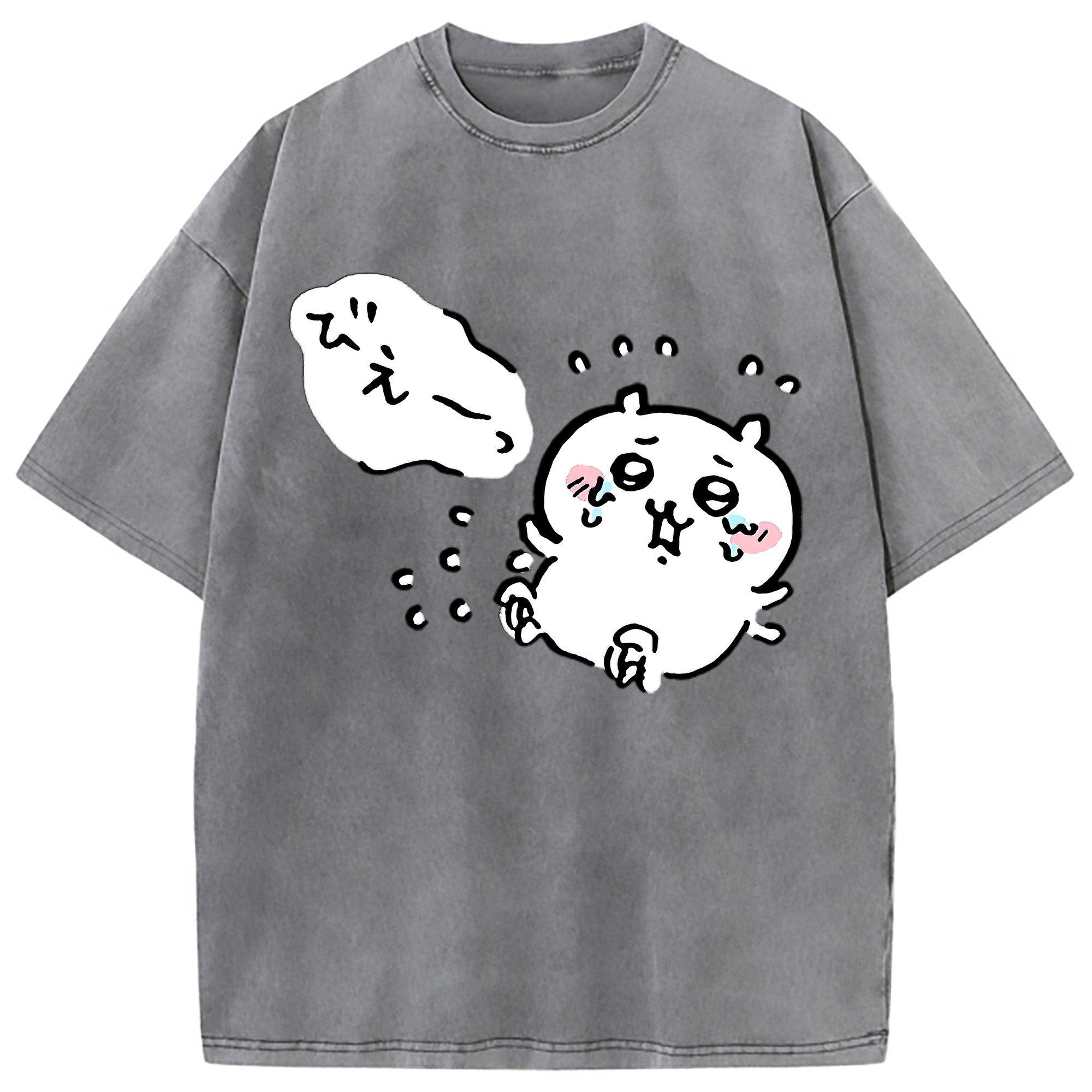 （画像用） ちいかわ ちいかわ Chii-kawa chiikawa 綿100% ヴィンテージ風 半袖Tシャツ（フロントプリント）