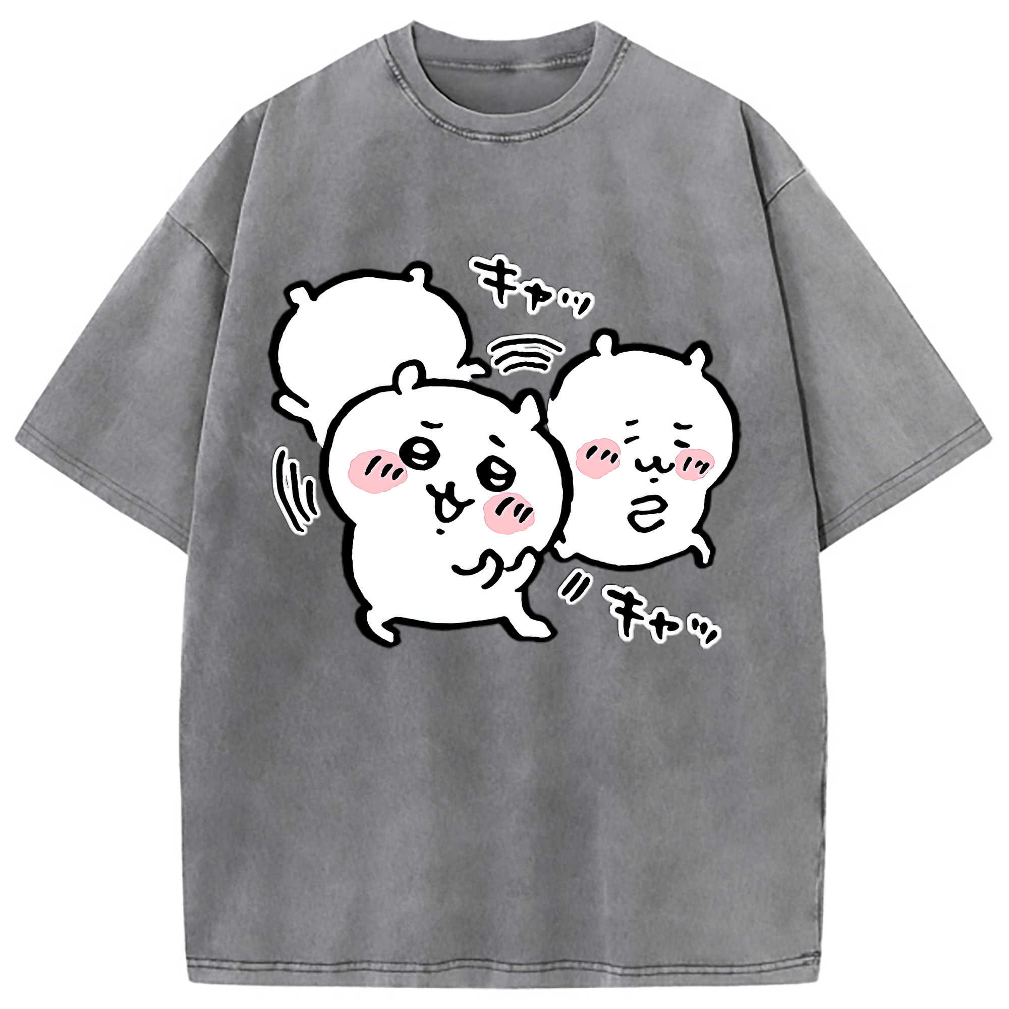（画像用） ちいかわ ちいかわ Chii-kawa chiikawa 綿100% ヴィンテージ風 半袖Tシャツ（フロントプリント）