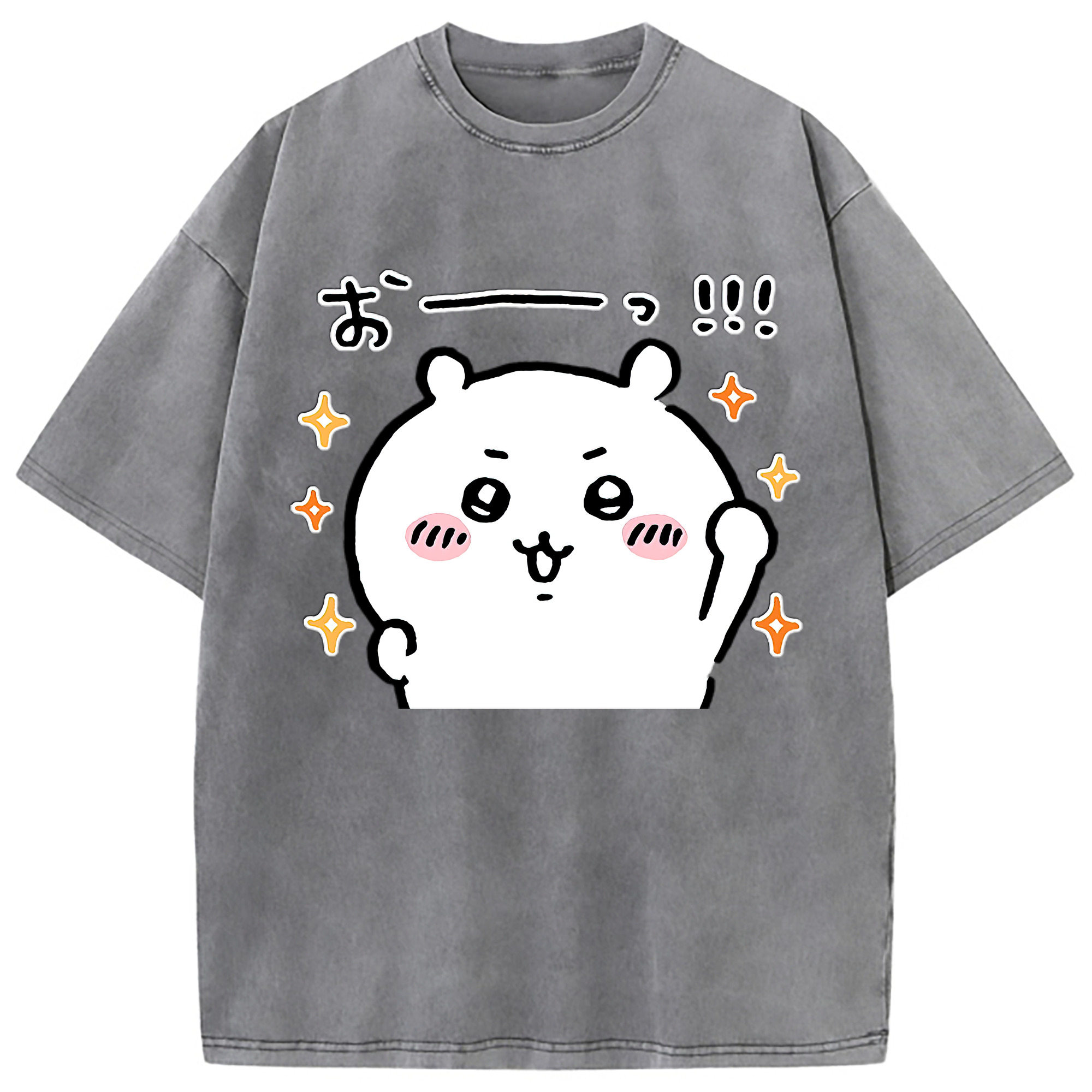 （画像用） ちいかわ ちいかわ Chii-kawa chiikawa 綿100% ヴィンテージ風 半袖Tシャツ（フロントプリント）