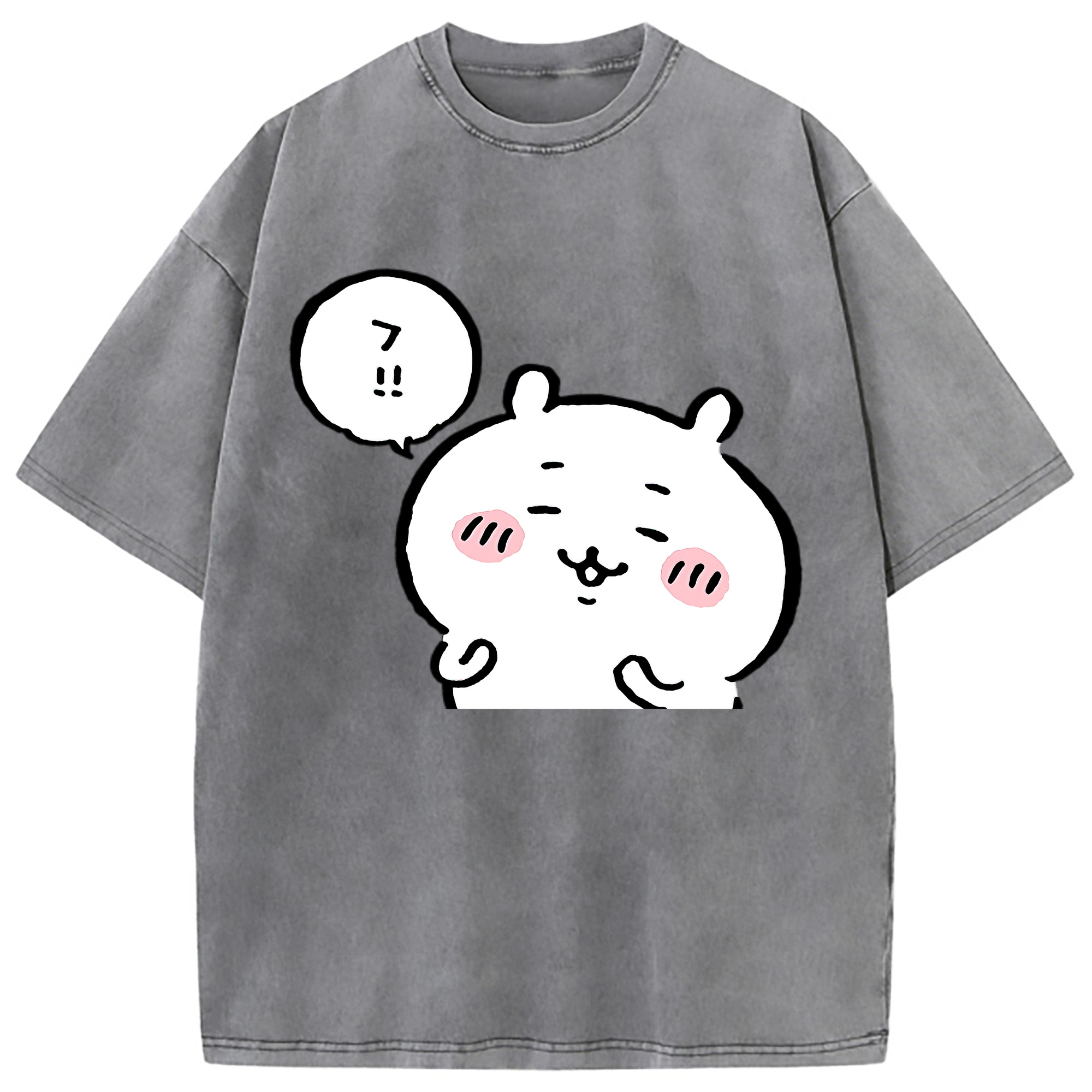 （画像用） ちいかわ ちいかわ Chii-kawa chiikawa 綿100% ヴィンテージ風 半袖Tシャツ（フロントプリント）