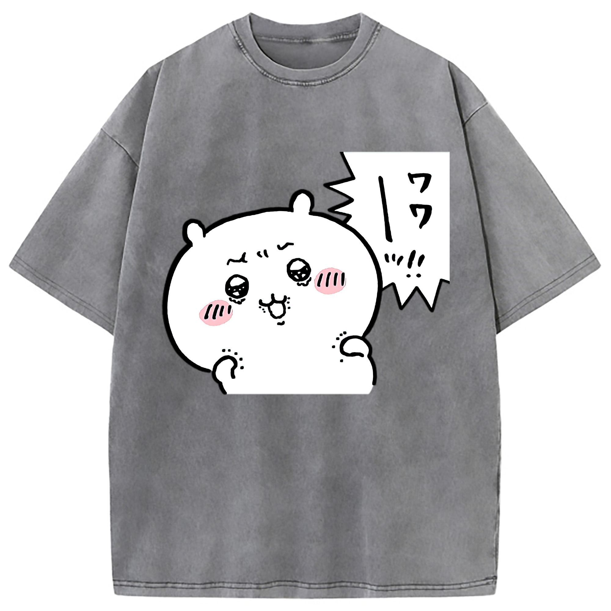 （画像用） ちいかわ ちいかわ Chii-kawa chiikawa 綿100% ヴィンテージ風 半袖Tシャツ（フロントプリント）
