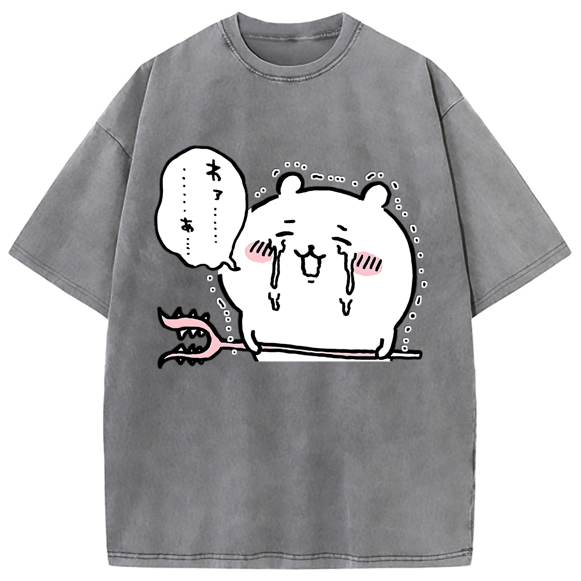 （画像用） ちいかわ ちいかわ Chii-kawa chiikawa 綿100% ヴィンテージ風 半袖Tシャツ（フロントプリント）