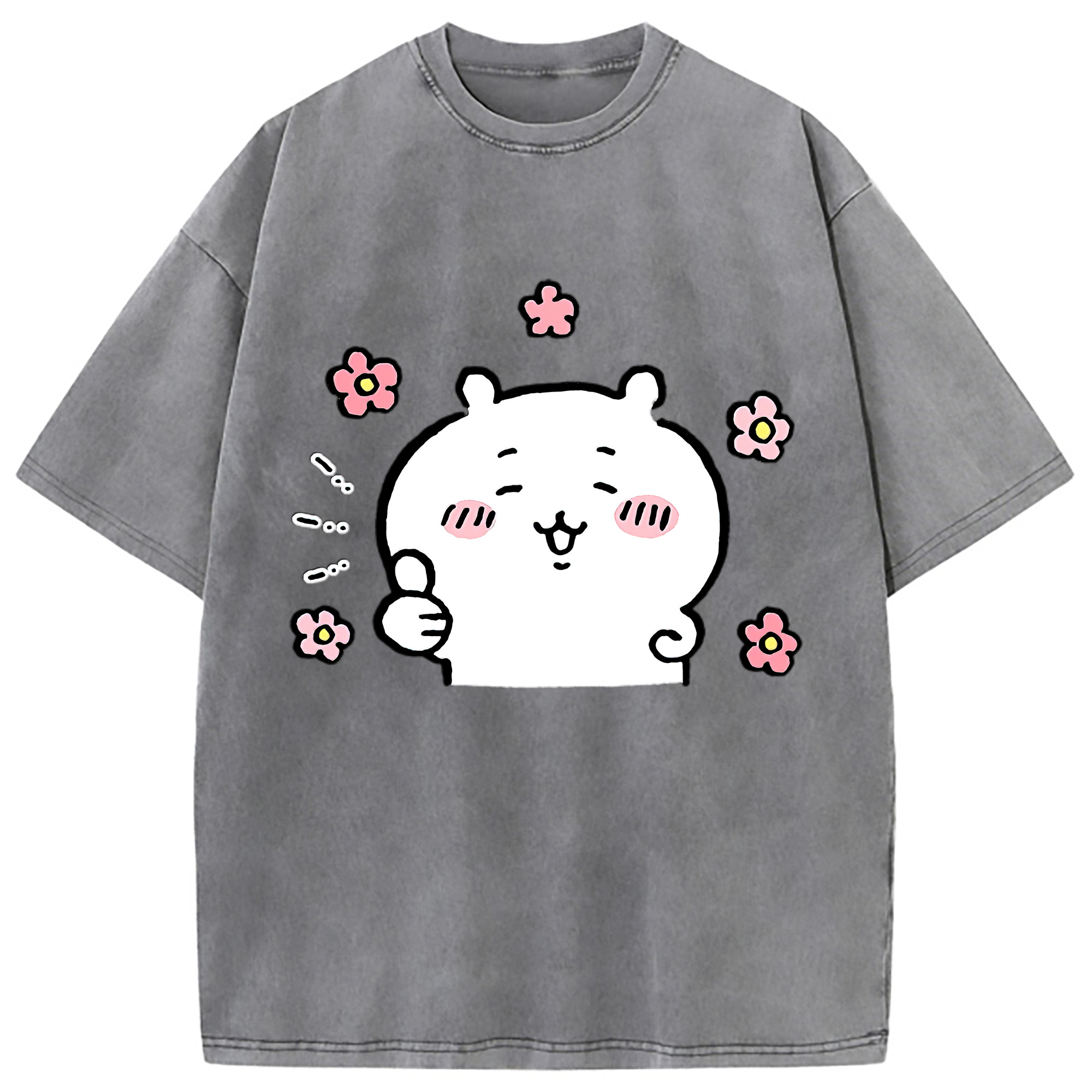 （画像用） ちいかわ ちいかわ Chii-kawa chiikawa 綿100% ヴィンテージ風 半袖Tシャツ（フロントプリント）