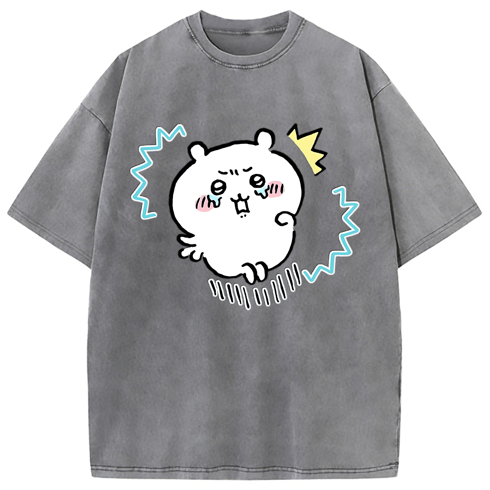 （画像用） ちいかわ ちいかわ Chii-kawa chiikawa 綿100% ヴィンテージ風 半袖Tシャツ（フロントプリント）