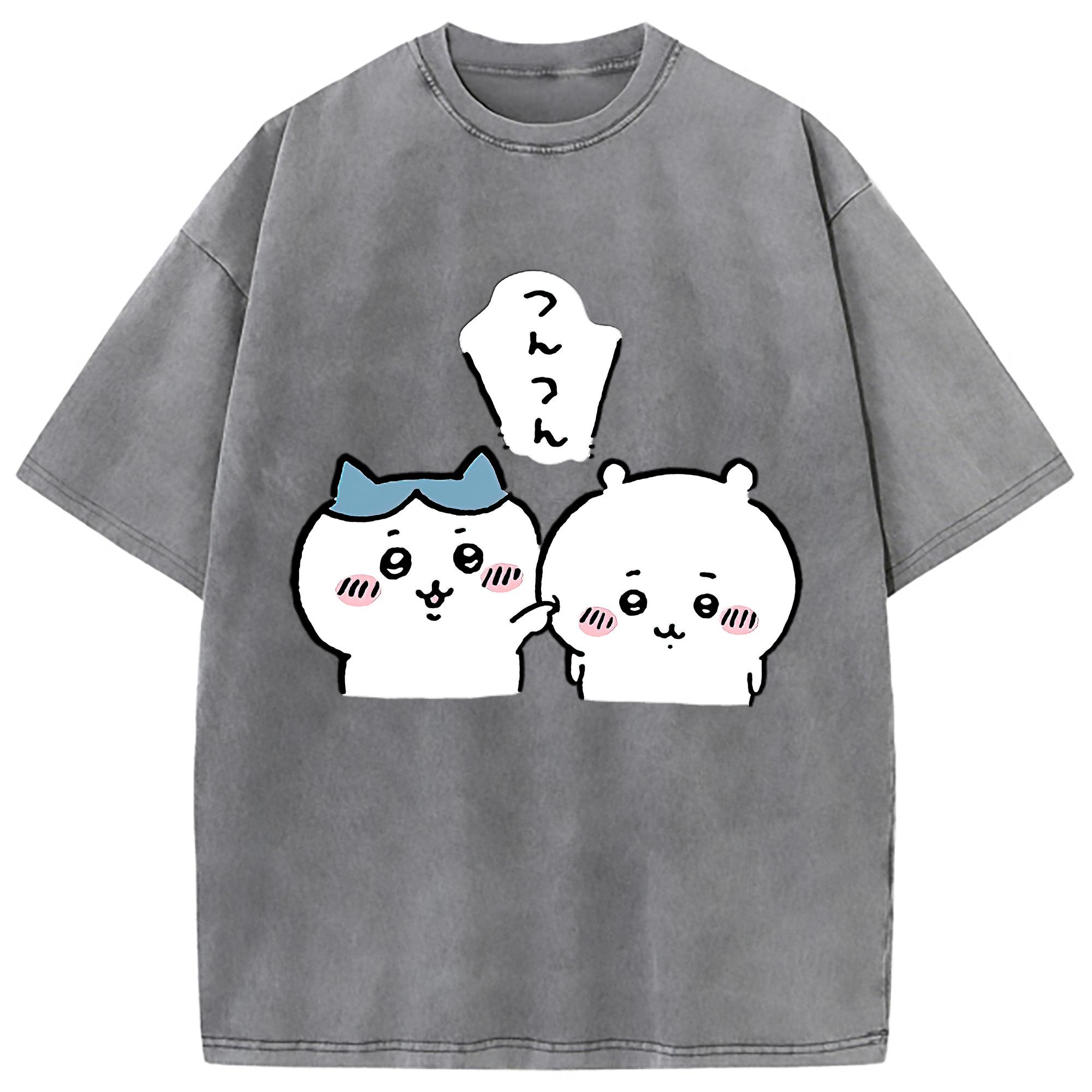 （画像用） ちいかわ ちいかわ Chii-kawa chiikawa 綿100% ヴィンテージ風 半袖Tシャツ（フロントプリント）
