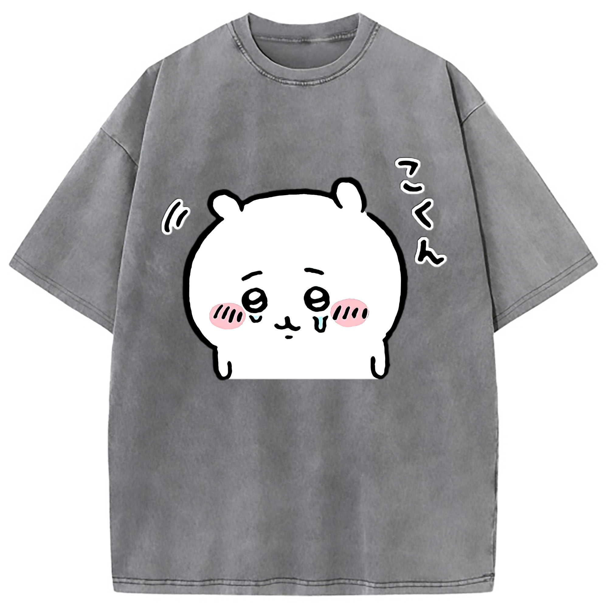 （画像用） ちいかわ ちいかわ Chii-kawa chiikawa 綿100% ヴィンテージ風 半袖Tシャツ（フロントプリント）