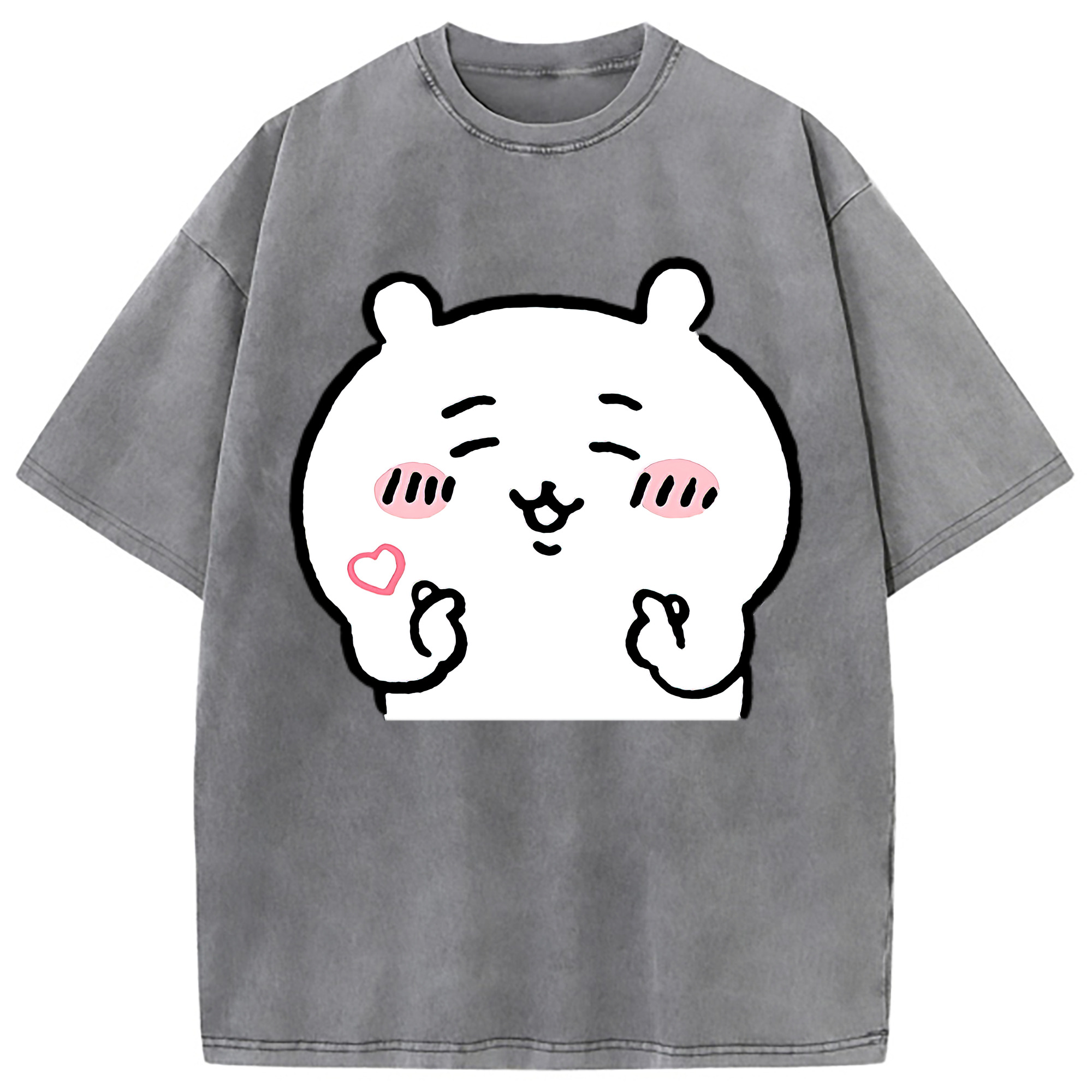（画像用） ちいかわ ちいかわ Chii-kawa chiikawa 綿100% ヴィンテージ風 半袖Tシャツ（フロントプリント）