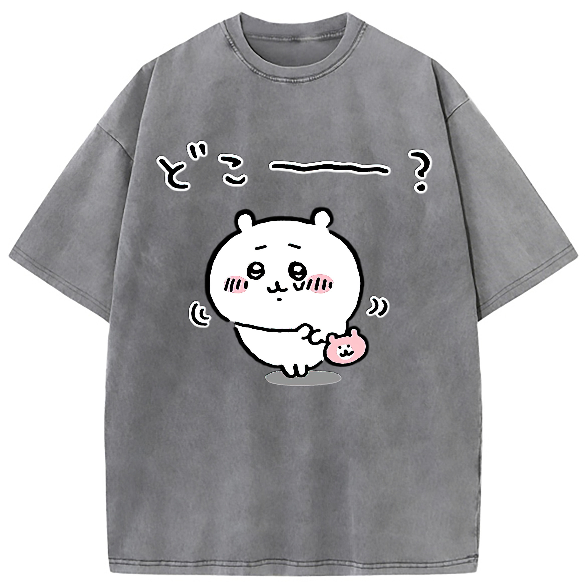 （画像用） ちいかわ ちいかわ Chii-kawa chiikawa 綿100% ヴィンテージ風 半袖Tシャツ（フロントプリント）