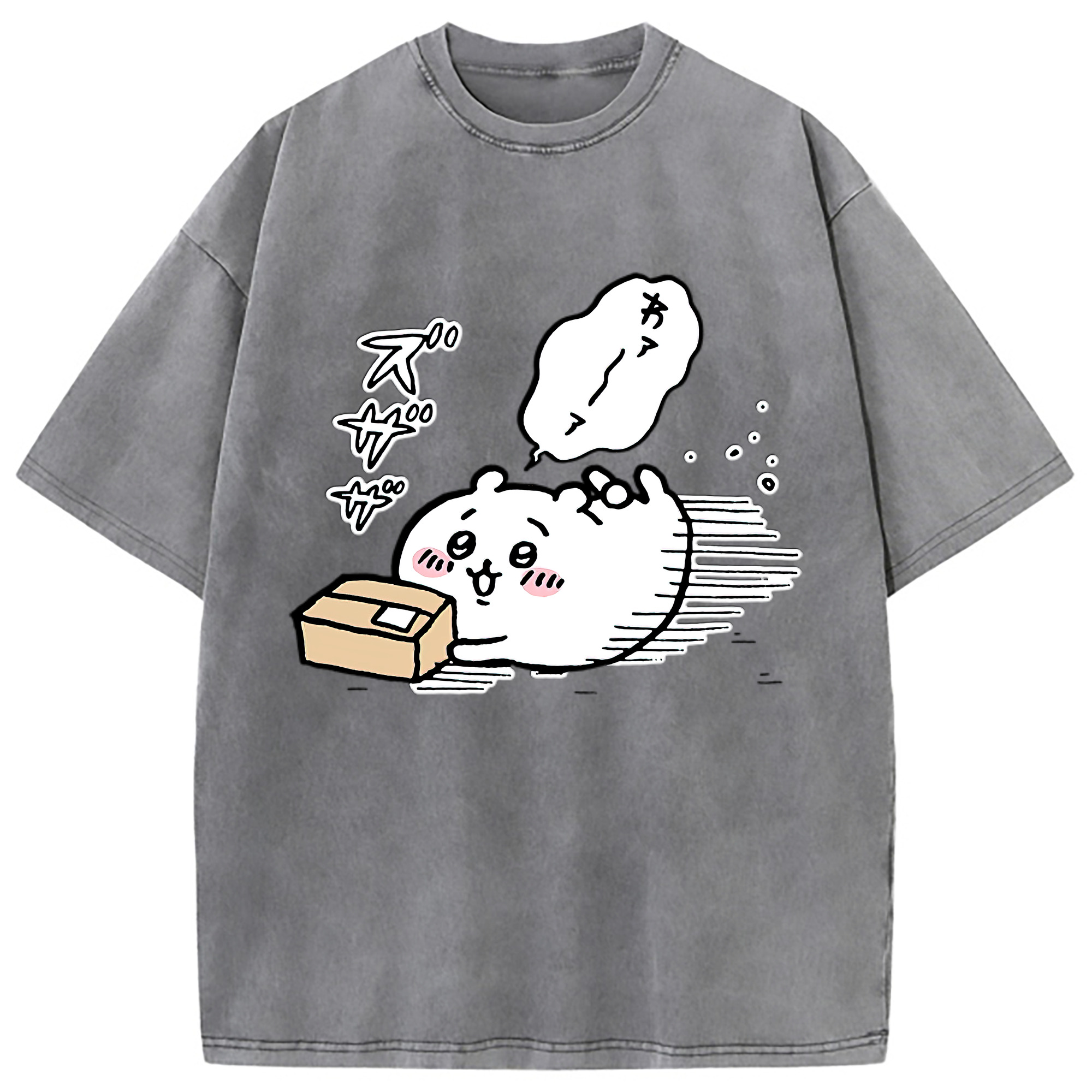 （画像用） ちいかわ ちいかわ Chii-kawa chiikawa 綿100% ヴィンテージ風 半袖Tシャツ（フロントプリント）