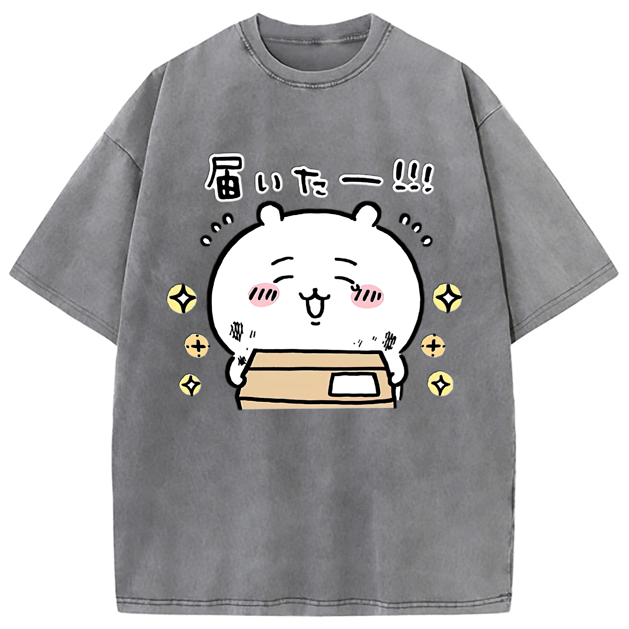 （画像用） ちいかわ ちいかわ Chii-kawa chiikawa 綿100% ヴィンテージ風 半袖Tシャツ（フロントプリント）