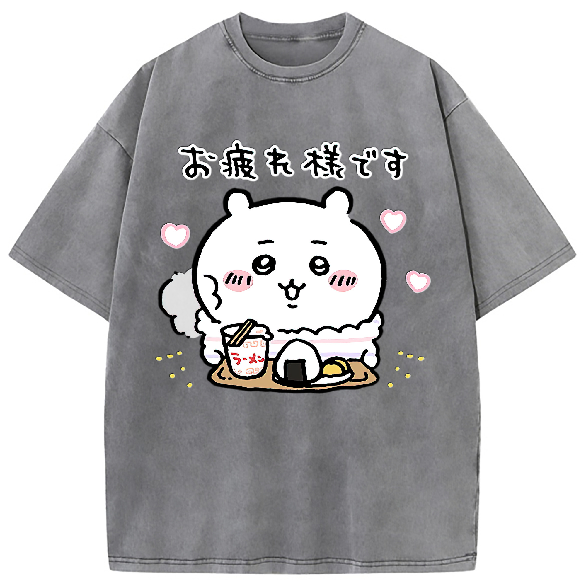 （画像用） ちいかわ ちいかわ Chii-kawa chiikawa 綿100% ヴィンテージ風 半袖Tシャツ（フロントプリント）