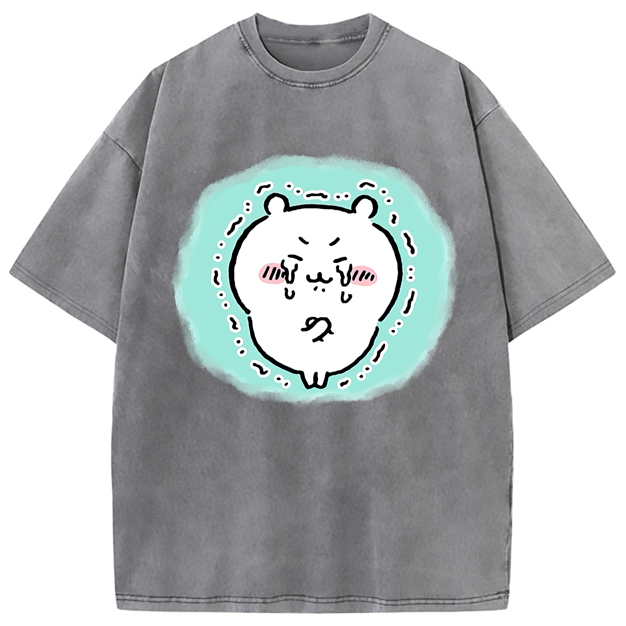 （画像用） ちいかわ ちいかわ Chii-kawa chiikawa 綿100% ヴィンテージ風 半袖Tシャツ（フロントプリント）