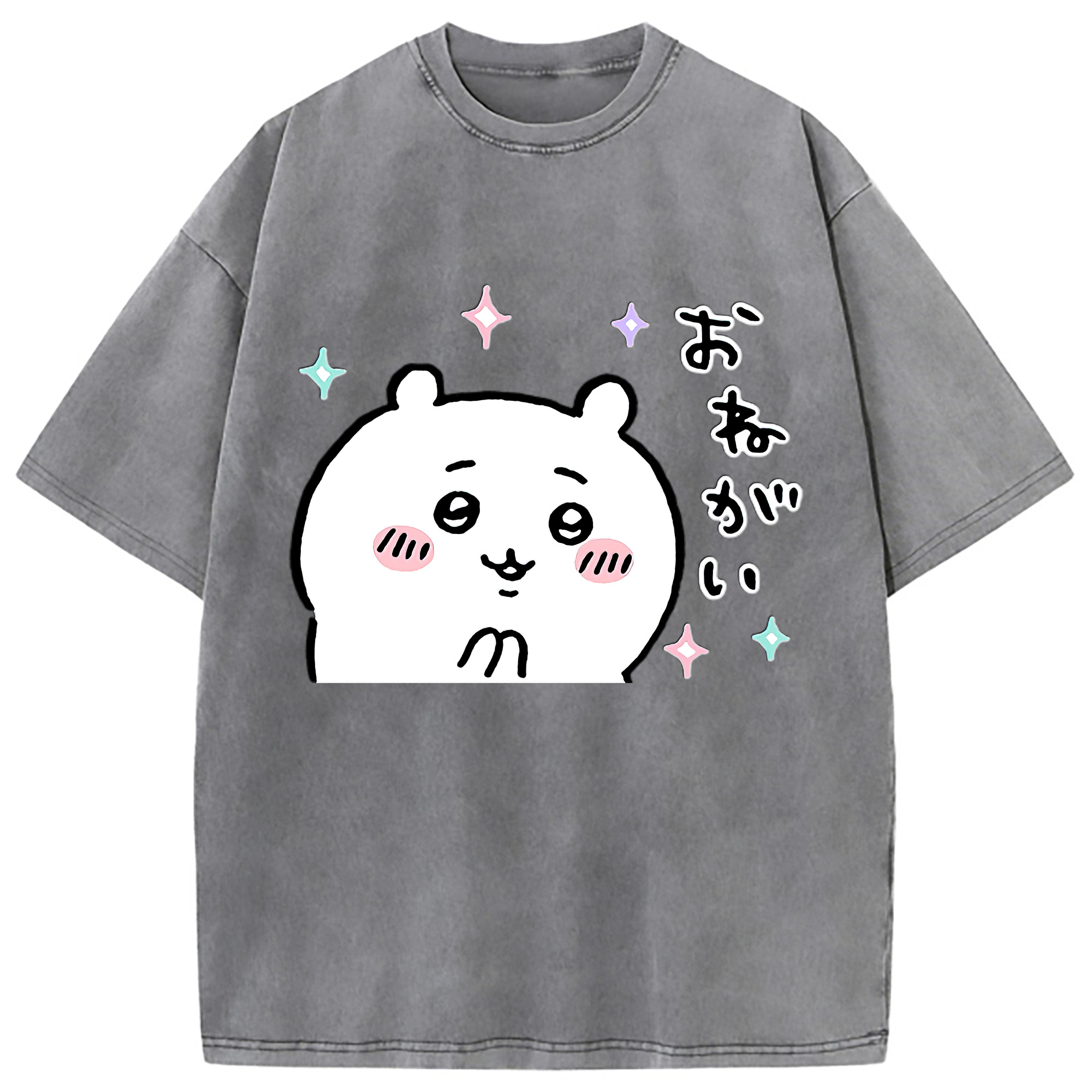 （画像用） ちいかわ ちいかわ Chii-kawa chiikawa 綿100% ヴィンテージ風 半袖Tシャツ（フロントプリント）