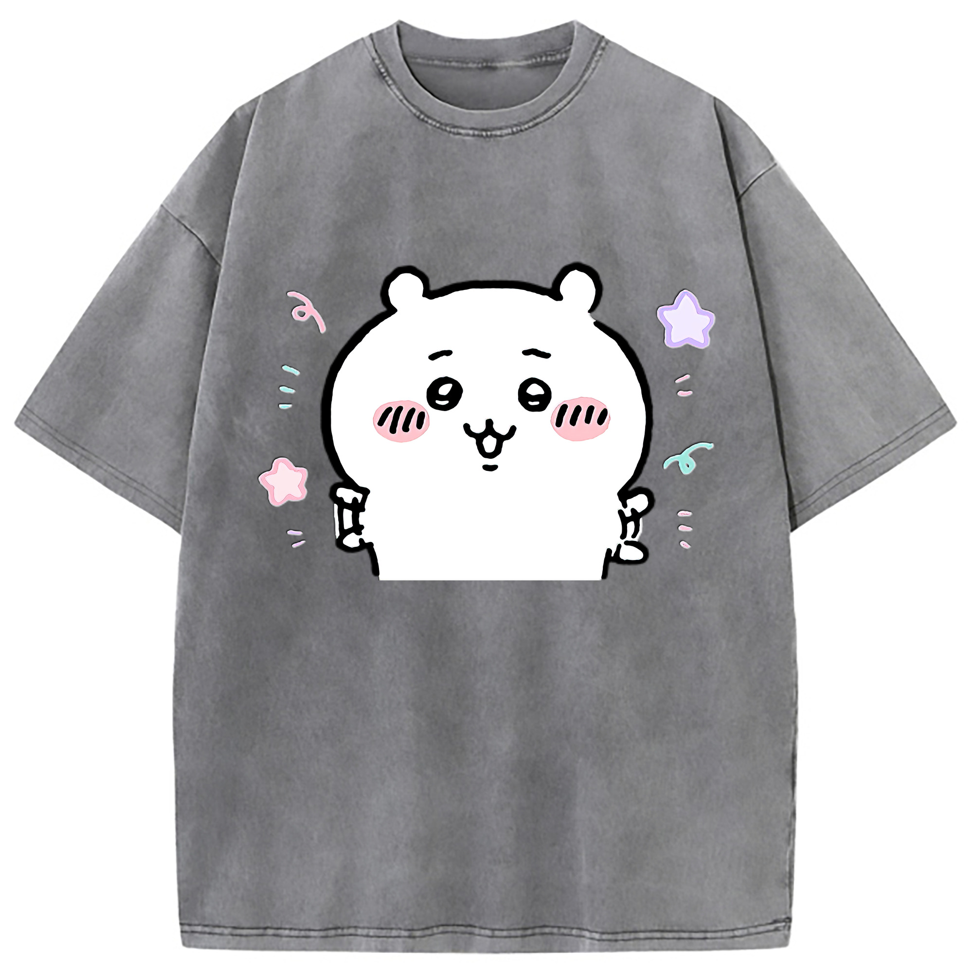 （画像用） ちいかわ ちいかわ Chii-kawa chiikawa 綿100% ヴィンテージ風 半袖Tシャツ（フロントプリント）