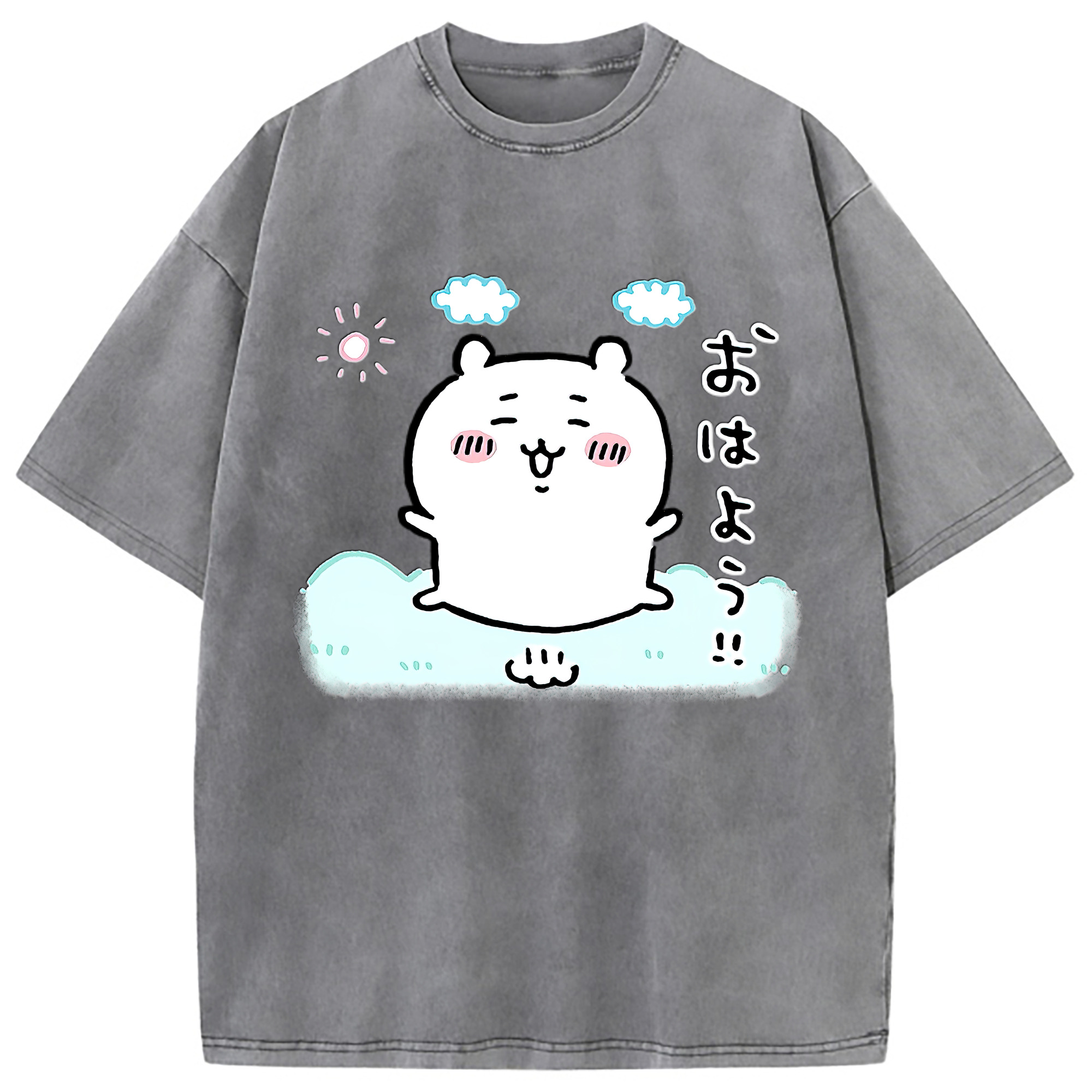 （画像用） ちいかわ ちいかわ Chii-kawa chiikawa 綿100% ヴィンテージ風 半袖Tシャツ（フロントプリント）