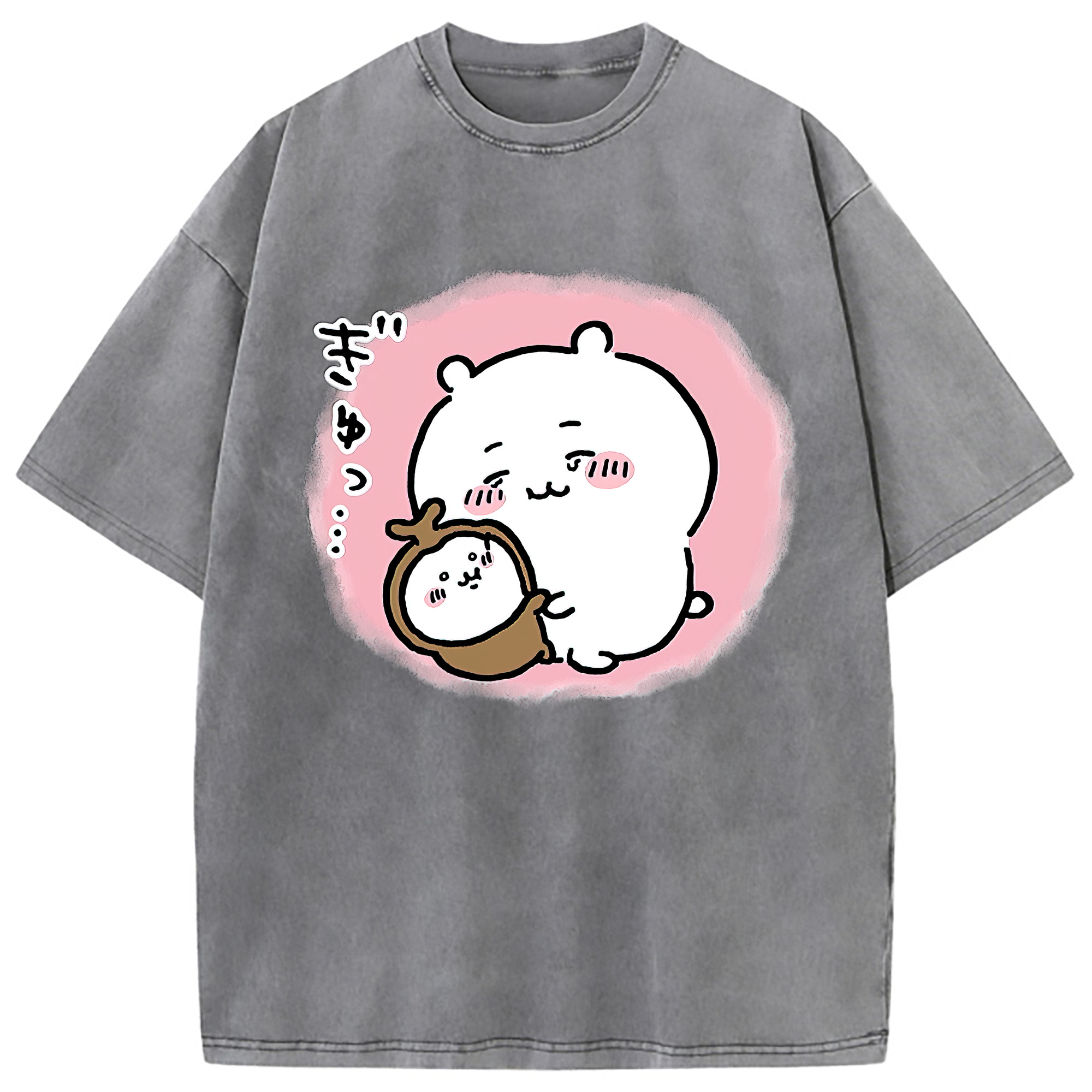 （画像用） ちいかわ ちいかわ Chii-kawa chiikawa 綿100% ヴィンテージ風 半袖Tシャツ（フロントプリント）
