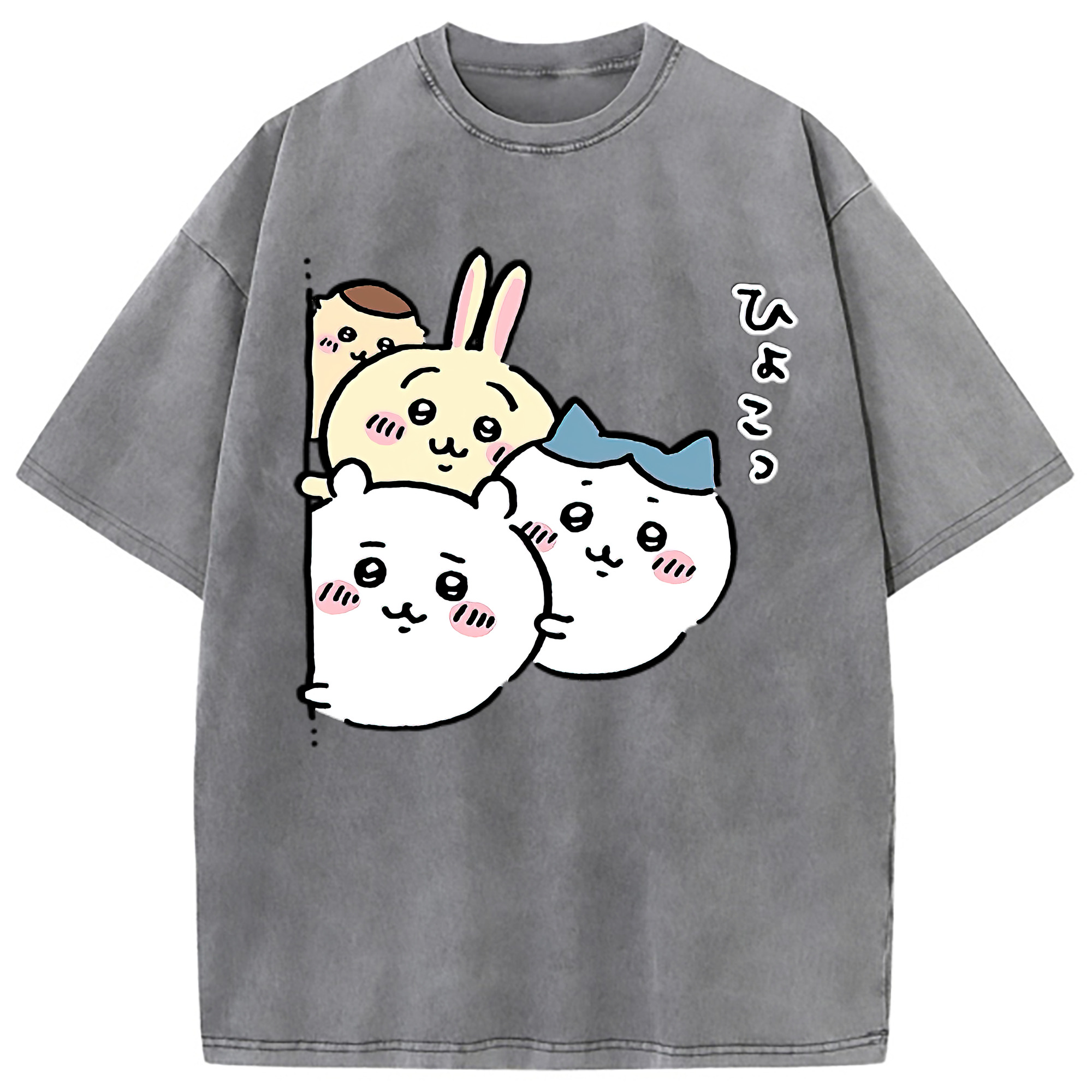 （画像用） ちいかわ ちいかわ Chii-kawa chiikawa 綿100% ヴィンテージ風 半袖Tシャツ（フロントプリント）