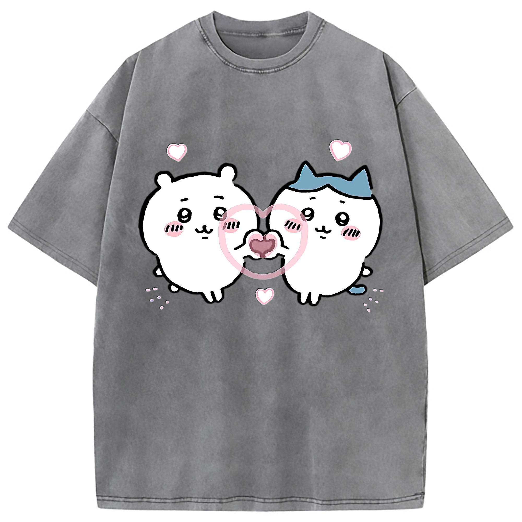 （画像用） ちいかわ ちいかわ Chii-kawa chiikawa 綿100% ヴィンテージ風 半袖Tシャツ（フロントプリント）