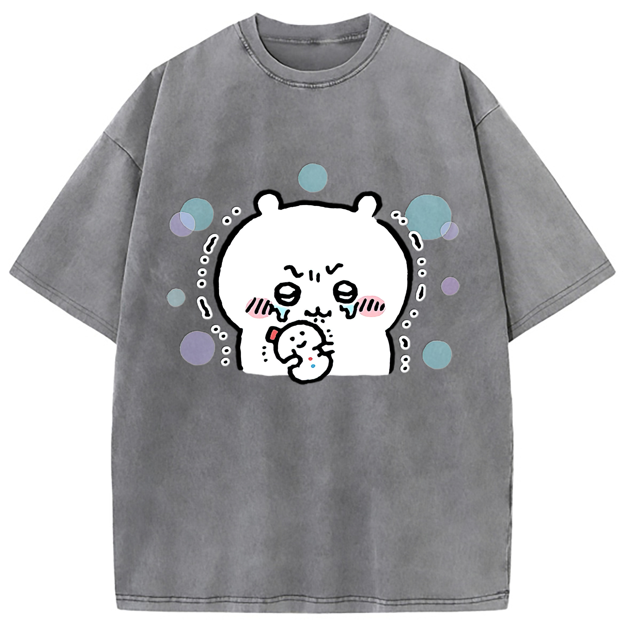 （画像用） ちいかわ ちいかわ Chii-kawa chiikawa 綿100% ヴィンテージ風 半袖Tシャツ（フロントプリント）