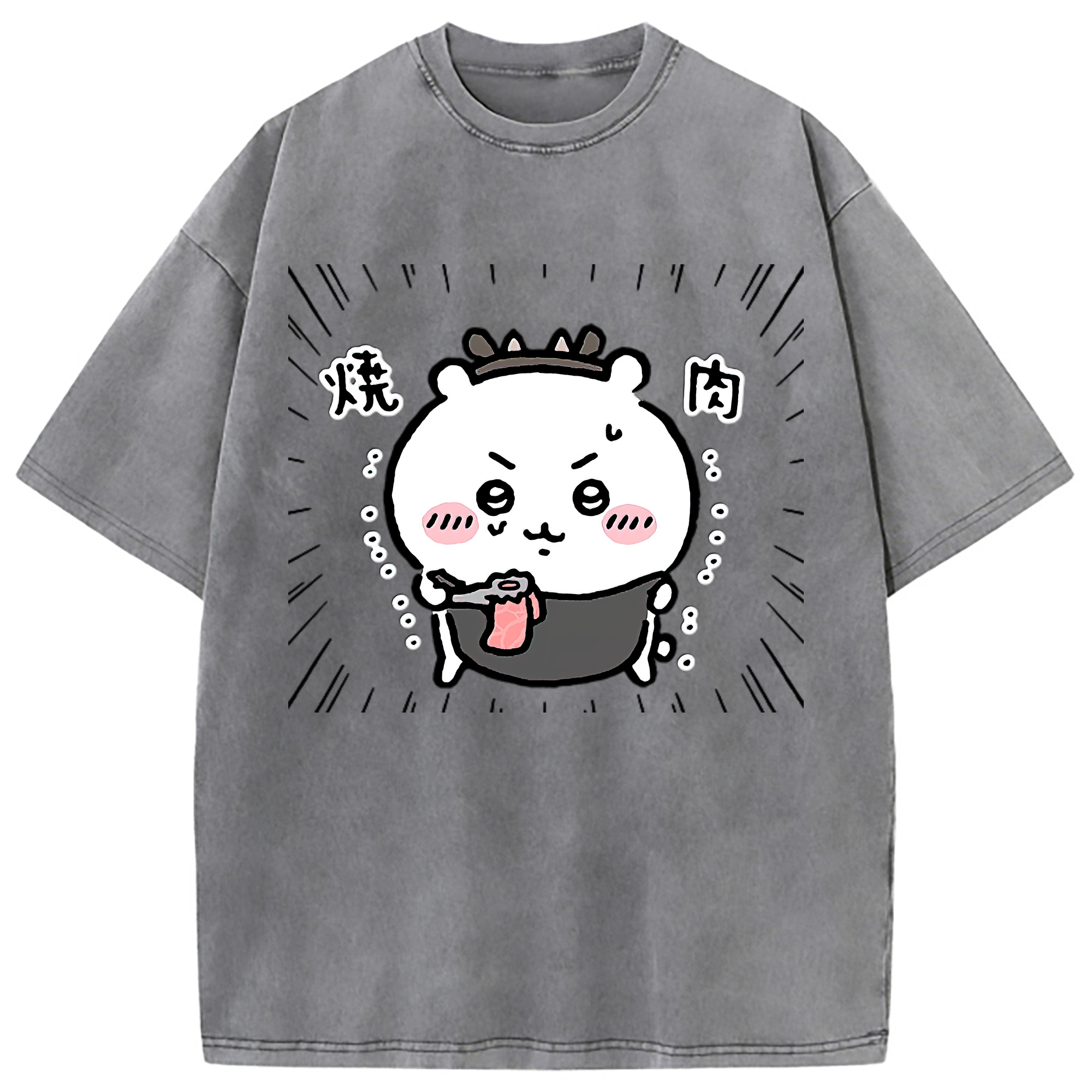 （画像用） ちいかわ ちいかわ Chii-kawa chiikawa 綿100% ヴィンテージ風 半袖Tシャツ（フロントプリント）