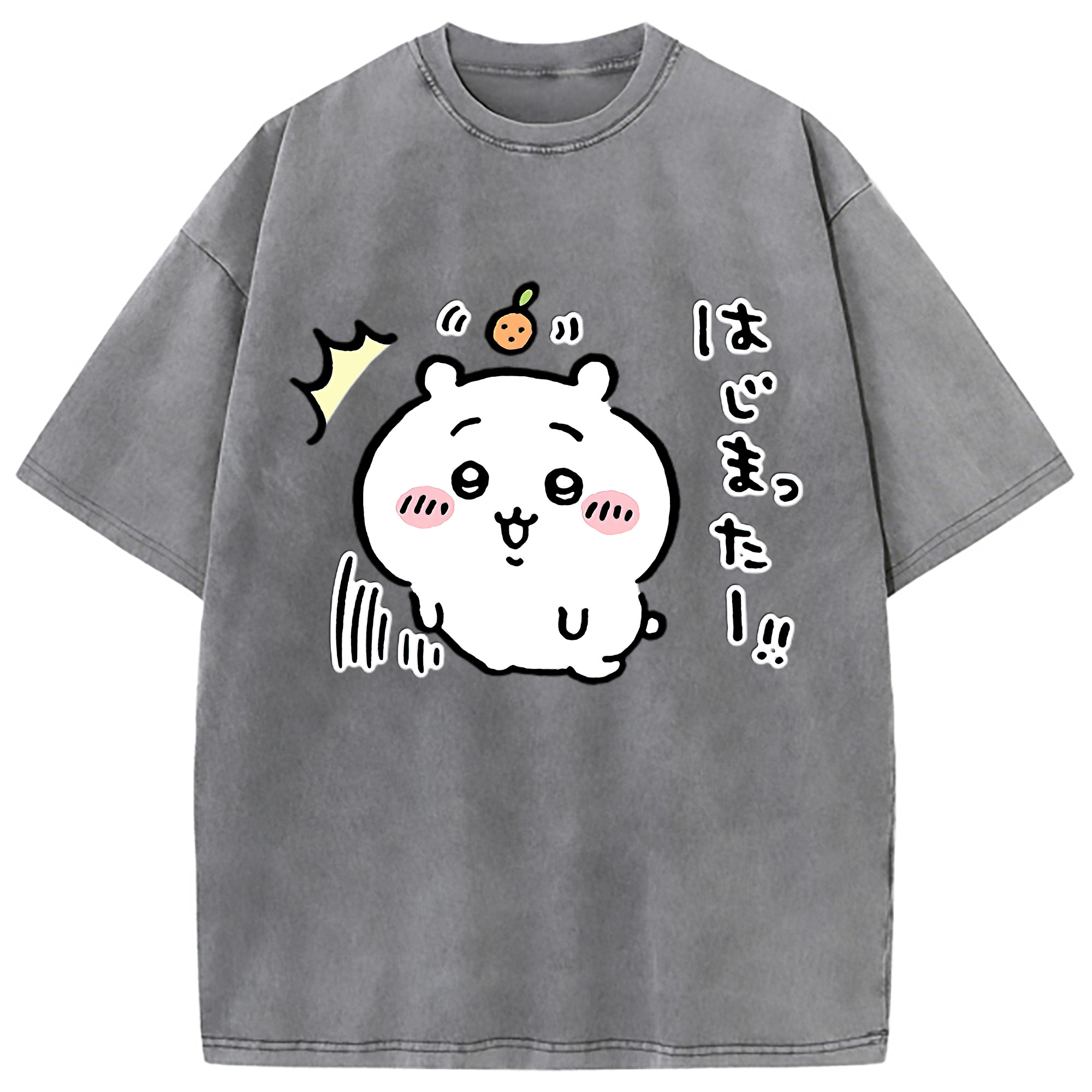 （画像用） ちいかわ ちいかわ Chii-kawa chiikawa 綿100% ヴィンテージ風 半袖Tシャツ（フロントプリント）