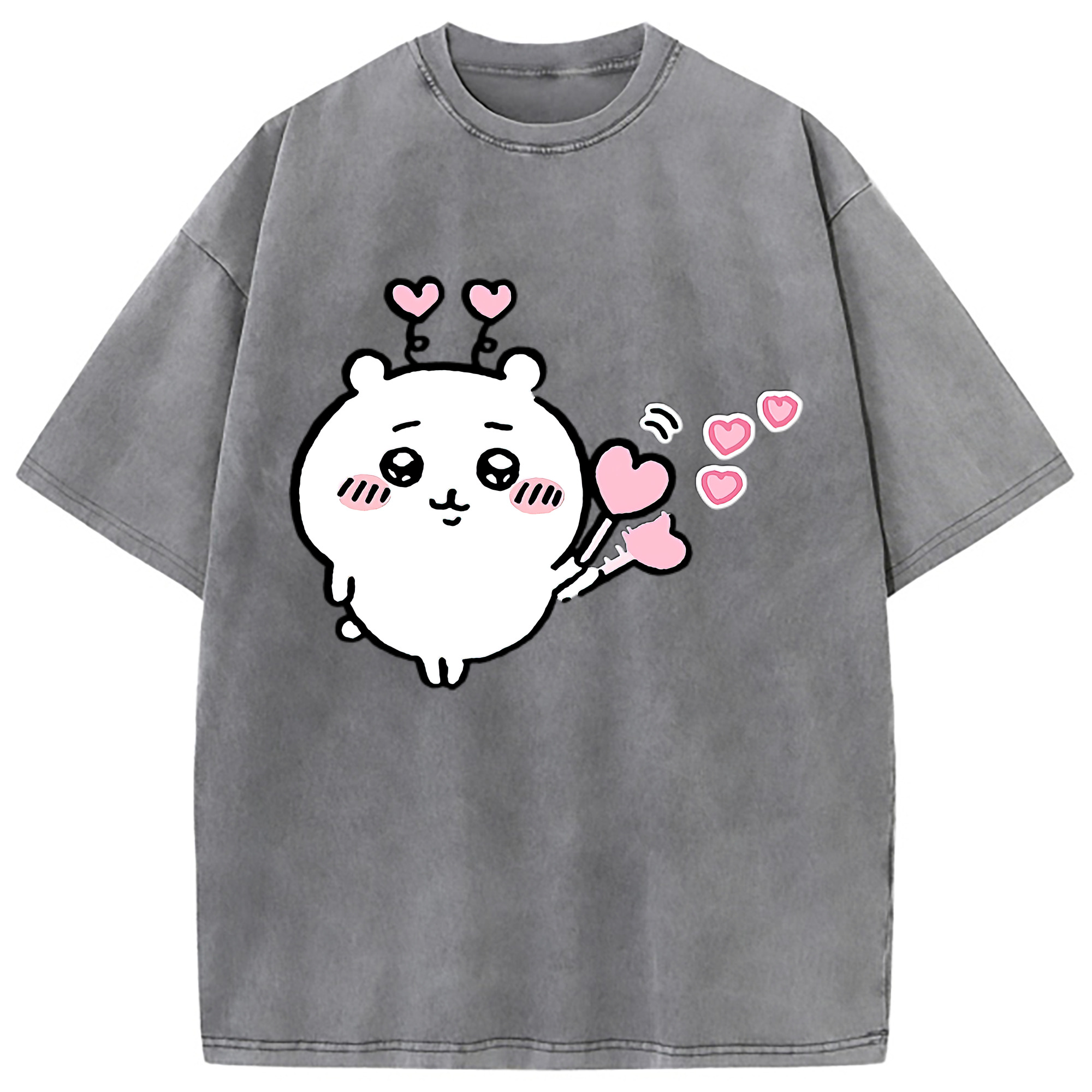 （画像用） ちいかわ ちいかわ Chii-kawa chiikawa 綿100% ヴィンテージ風 半袖Tシャツ（フロントプリント）