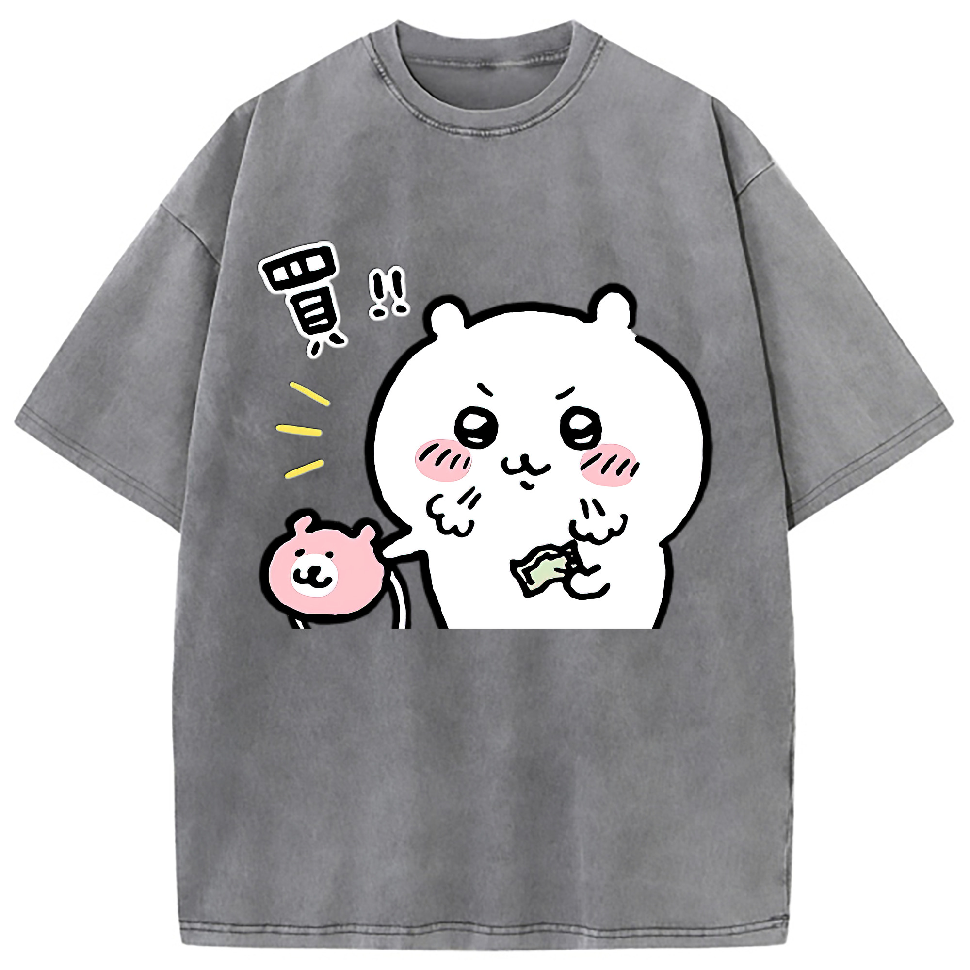 （画像用） ちいかわ ちいかわ Chii-kawa chiikawa 綿100% ヴィンテージ風 半袖Tシャツ（フロントプリント）