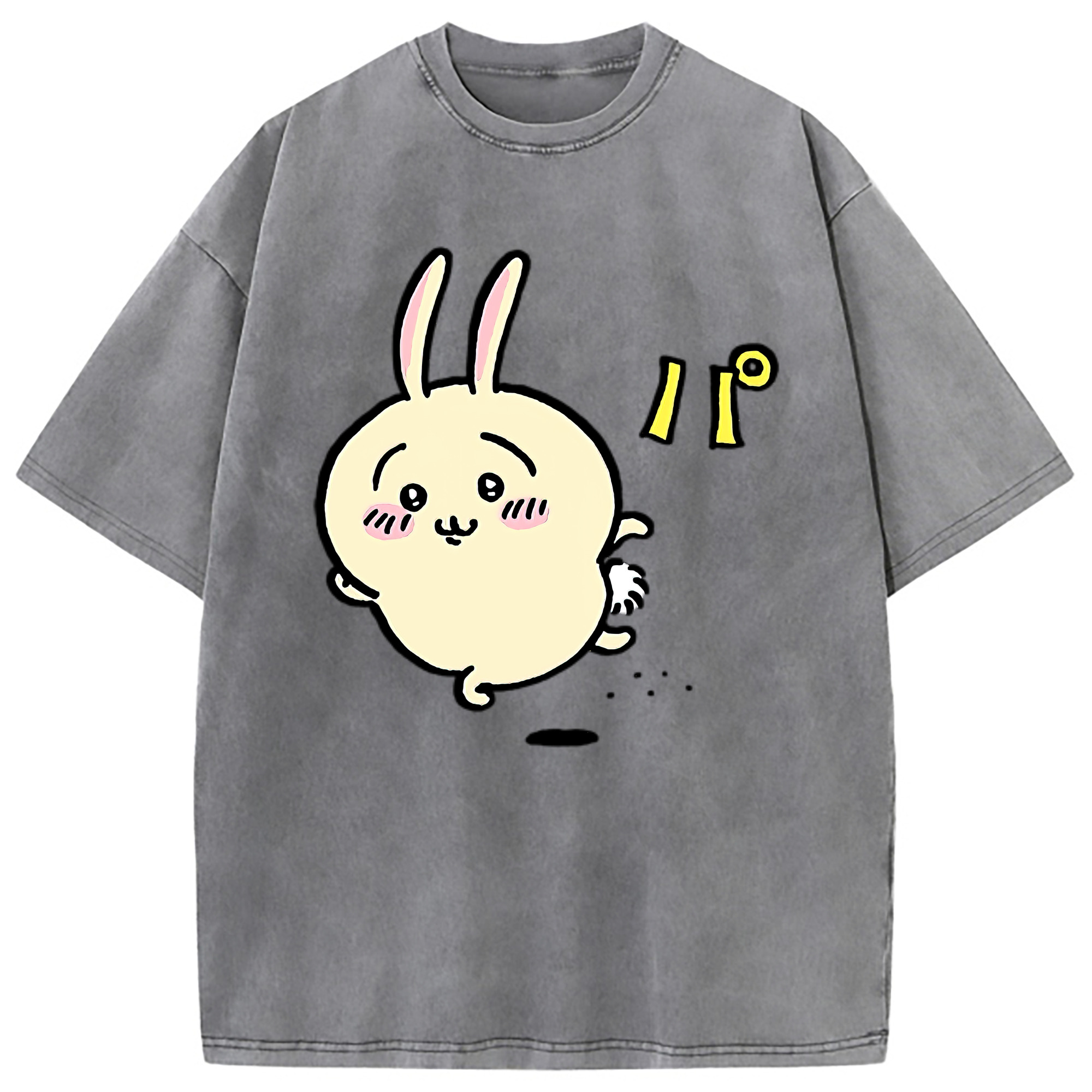 （画像用） ちいかわ うさぎ Chii-kawa usagi 綿100% ヴィンテージ風 半袖Tシャツ（フロントプリント）