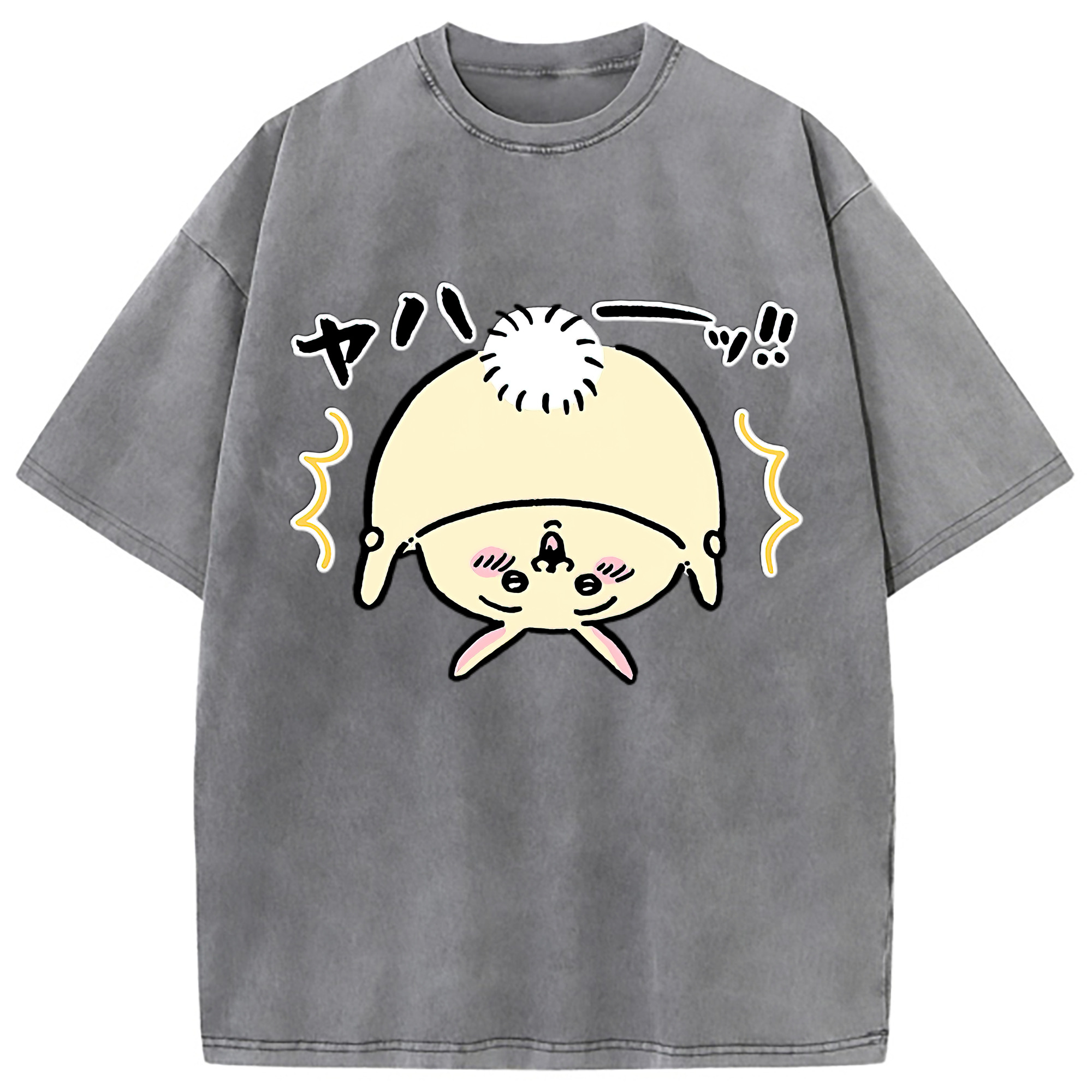 （画像用） ちいかわ うさぎ Chii-kawa usagi 綿100% ヴィンテージ風 半袖Tシャツ（フロントプリント）