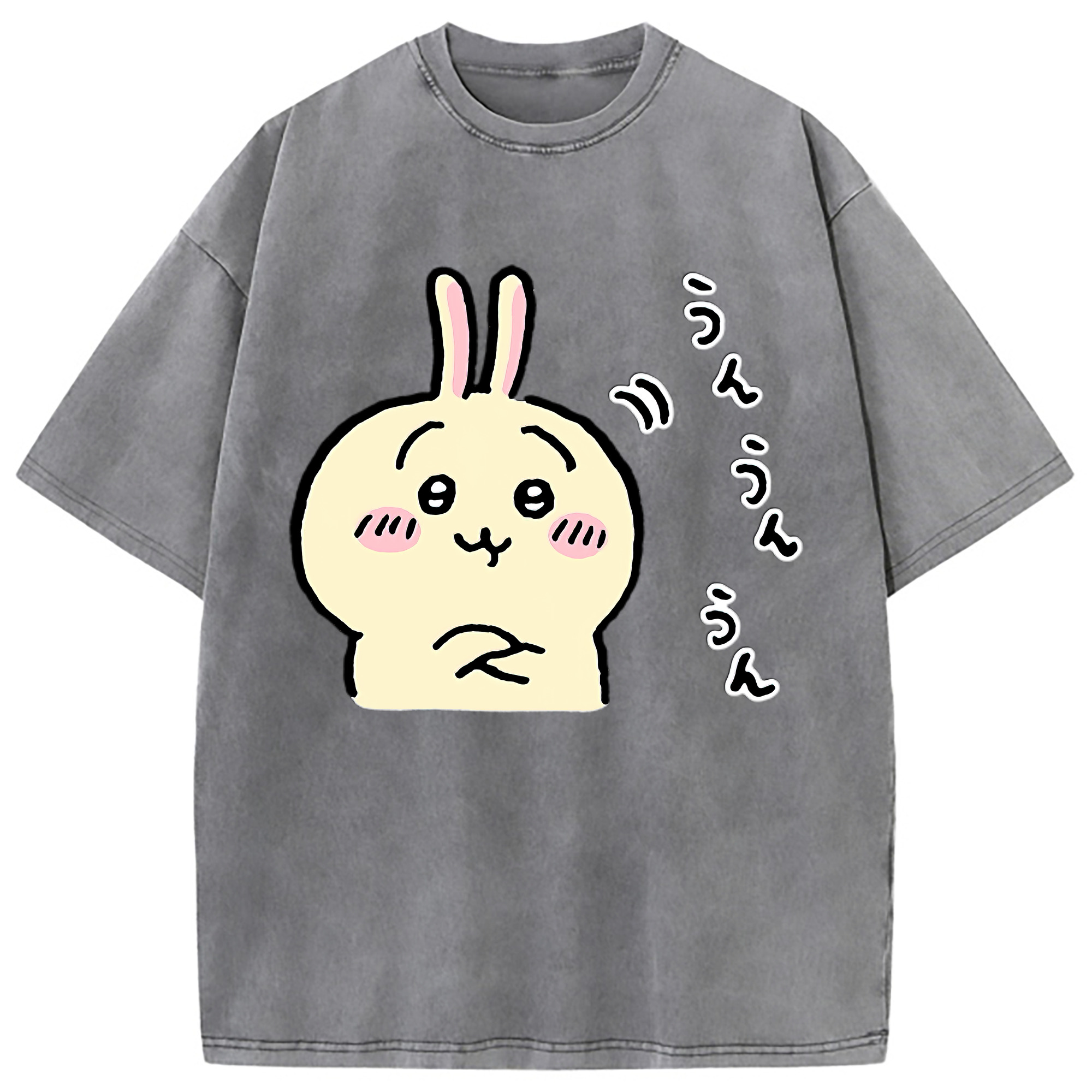 （画像用） ちいかわ うさぎ Chii-kawa usagi 綿100% ヴィンテージ風 半袖Tシャツ（フロントプリント）