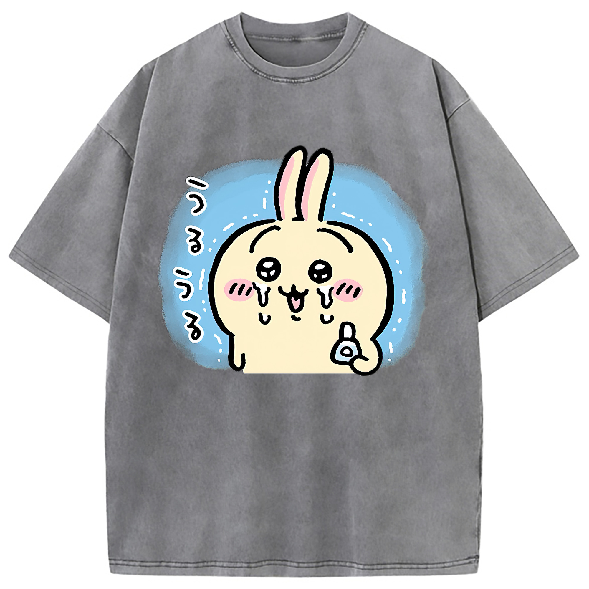 （画像用） ちいかわ うさぎ Chii-kawa usagi 綿100% ヴィンテージ風 半袖Tシャツ（フロントプリント）