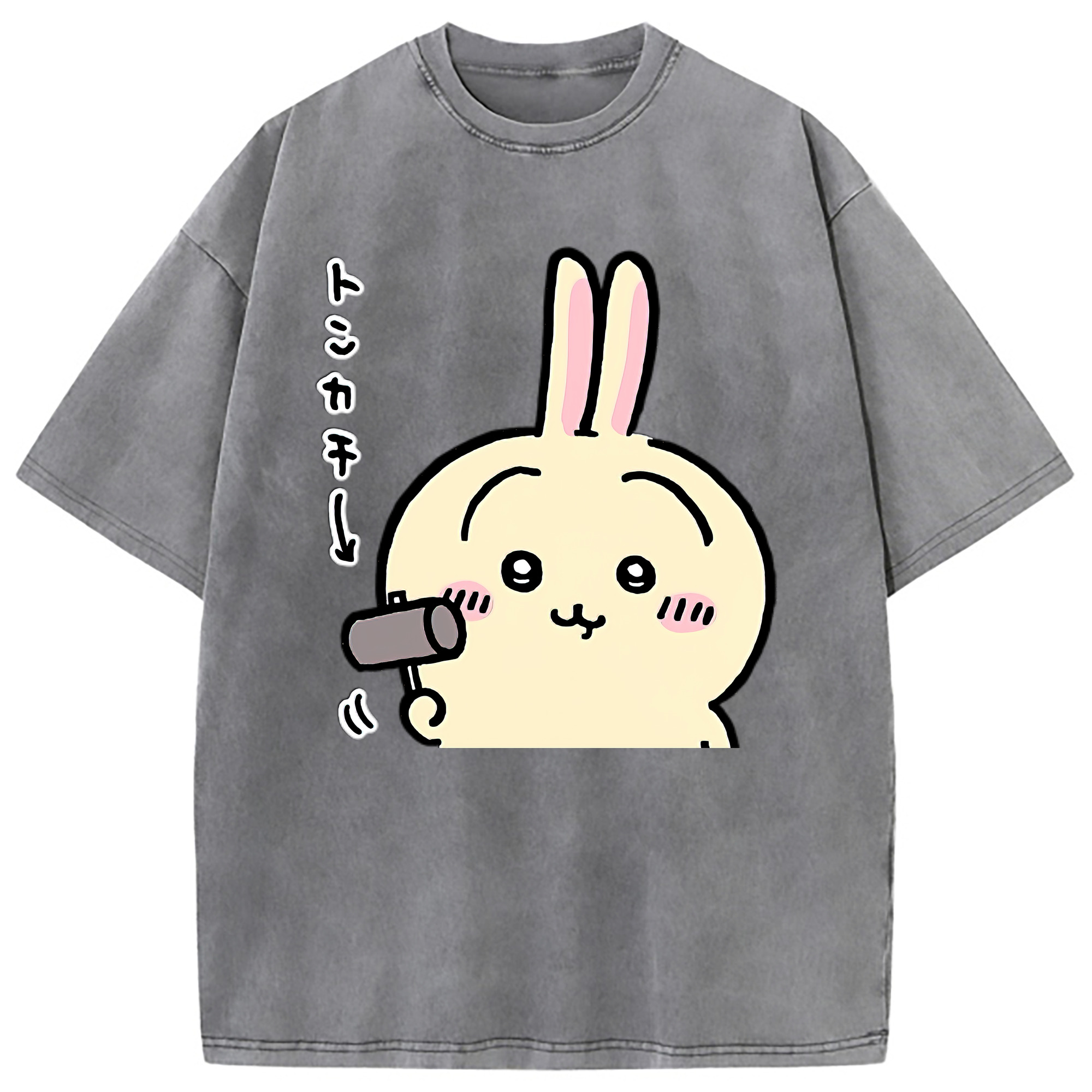 （画像用） ちいかわ うさぎ Chii-kawa usagi 綿100% ヴィンテージ風 半袖Tシャツ（フロントプリント）
