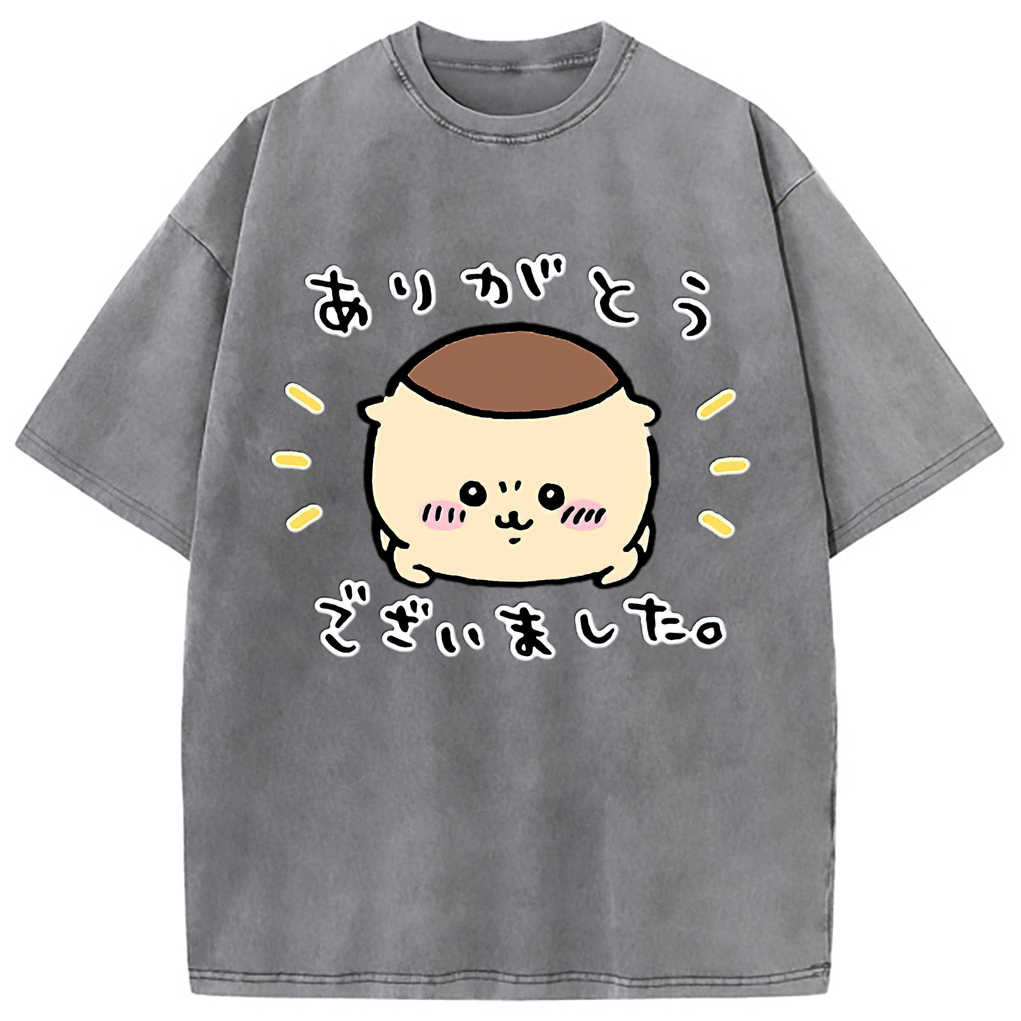 （画像用） ちいかわ くりまんじゅう Chii-kawa kuri manjū 綿100% ヴィンテージ風 半袖Tシャツ（フロントプリント）