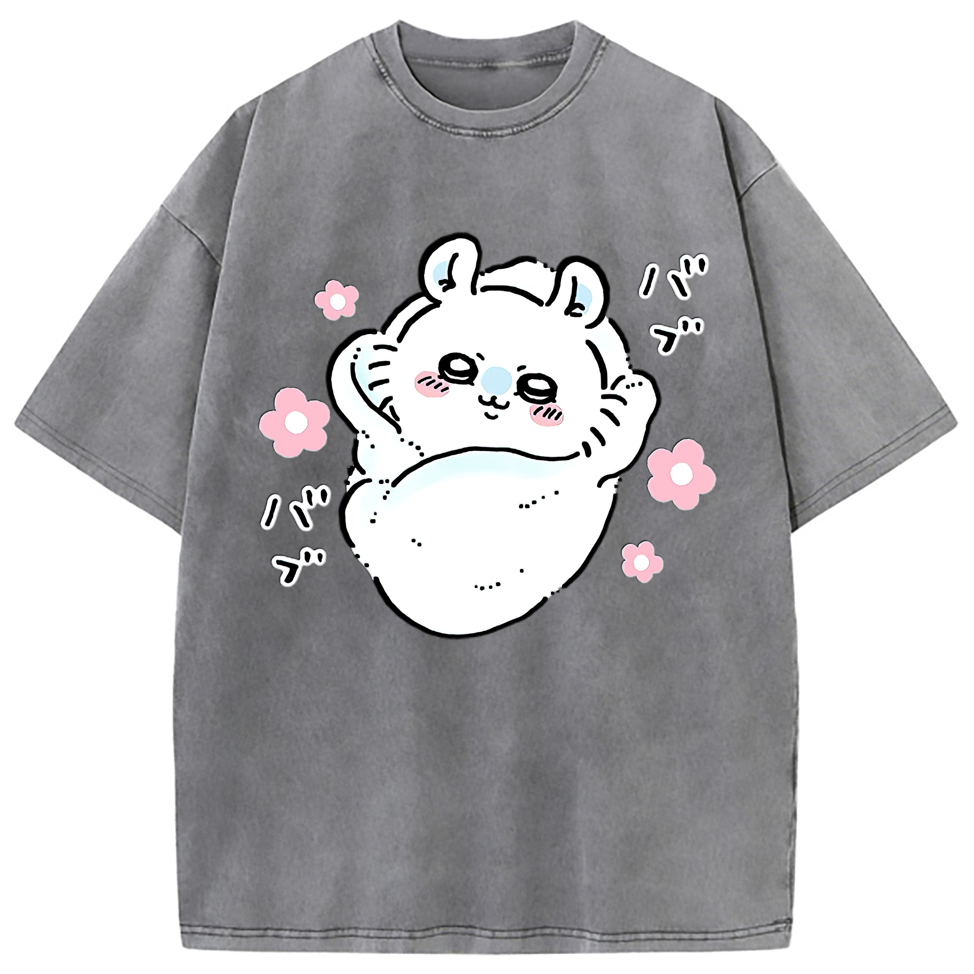 （画像用） ちいかわ モモンガ Chii-kawa Momonga 綿100% ヴィンテージ風 半袖Tシャツ（フロントプリント）