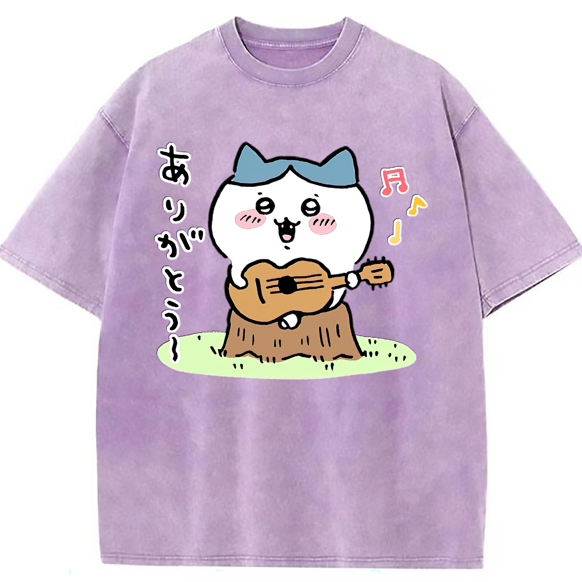 （画像用） ちいかわ ハチワレ Chii-kawa hachiware 綿100% ヴィンテージ風 半袖Tシャツ（フロントプリント）